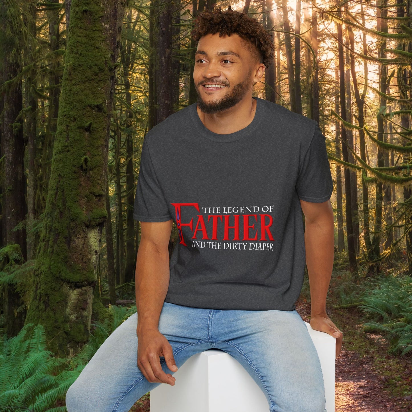 "The Legend of Father" Style 1 - Funny Softstyle Father's Day T-Shirt