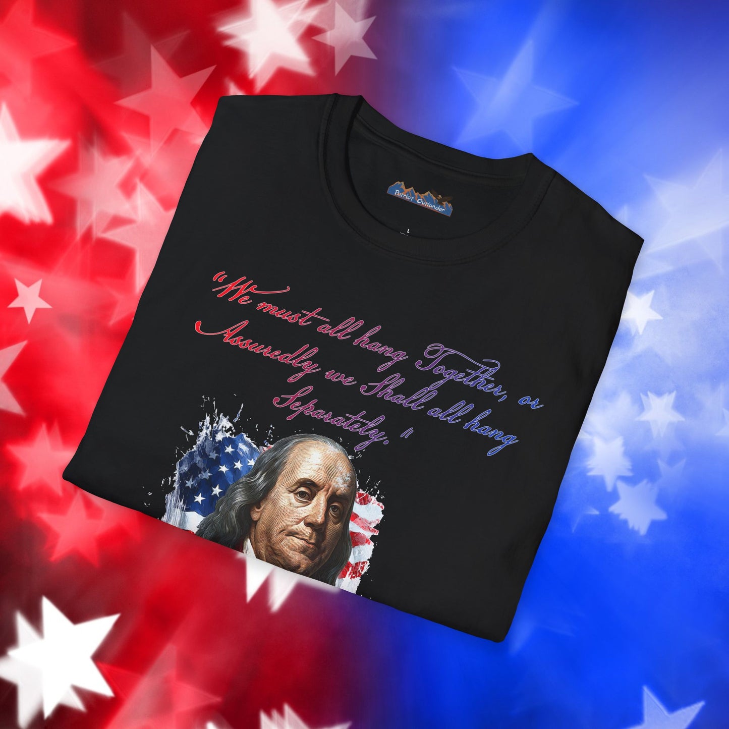 Benjamin Franklin Style 1 - Independence Day - Softstyle Unisex T-Shirt