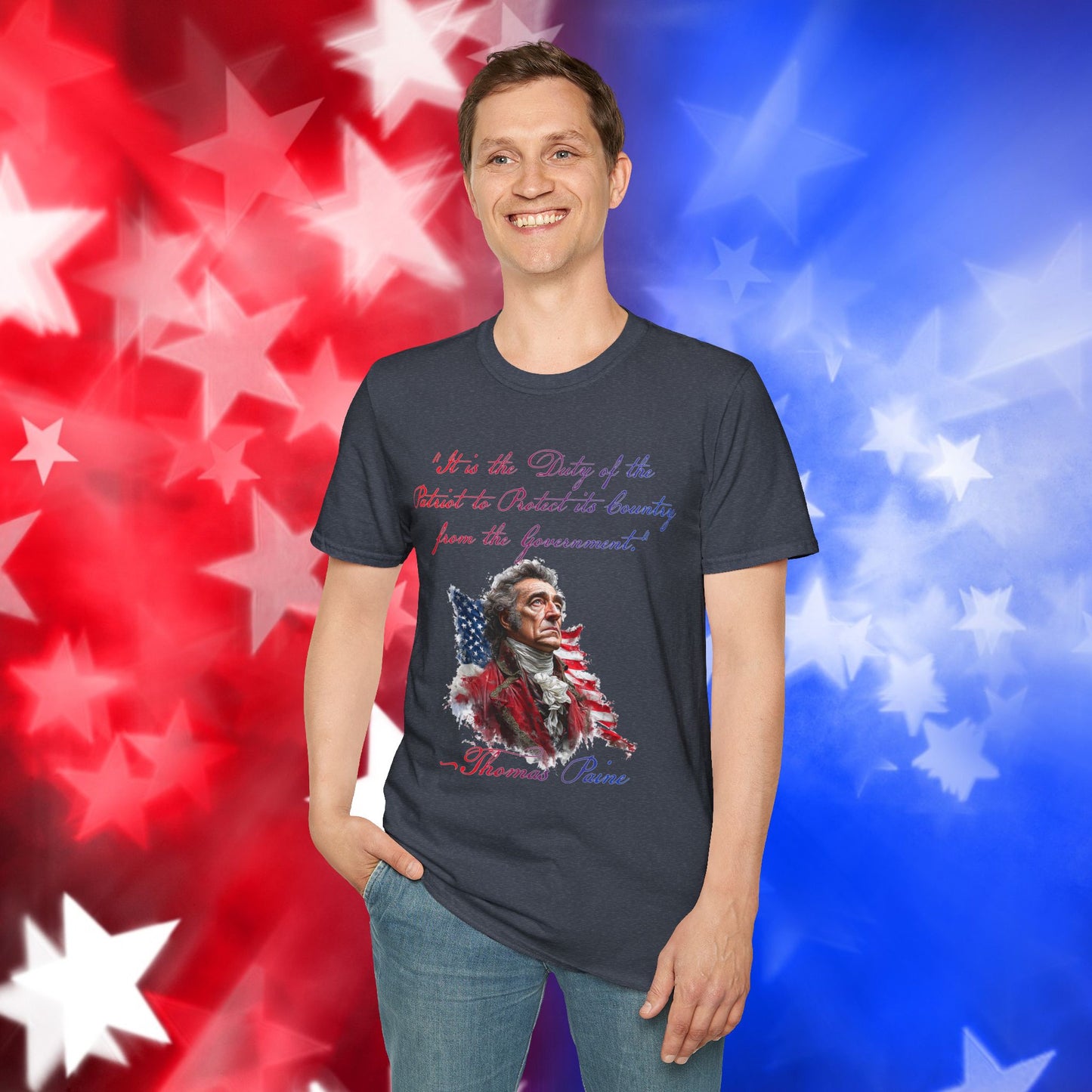 Thomas Paine Style 1 - Independence Day - Softstyle Unisex T-Shirt