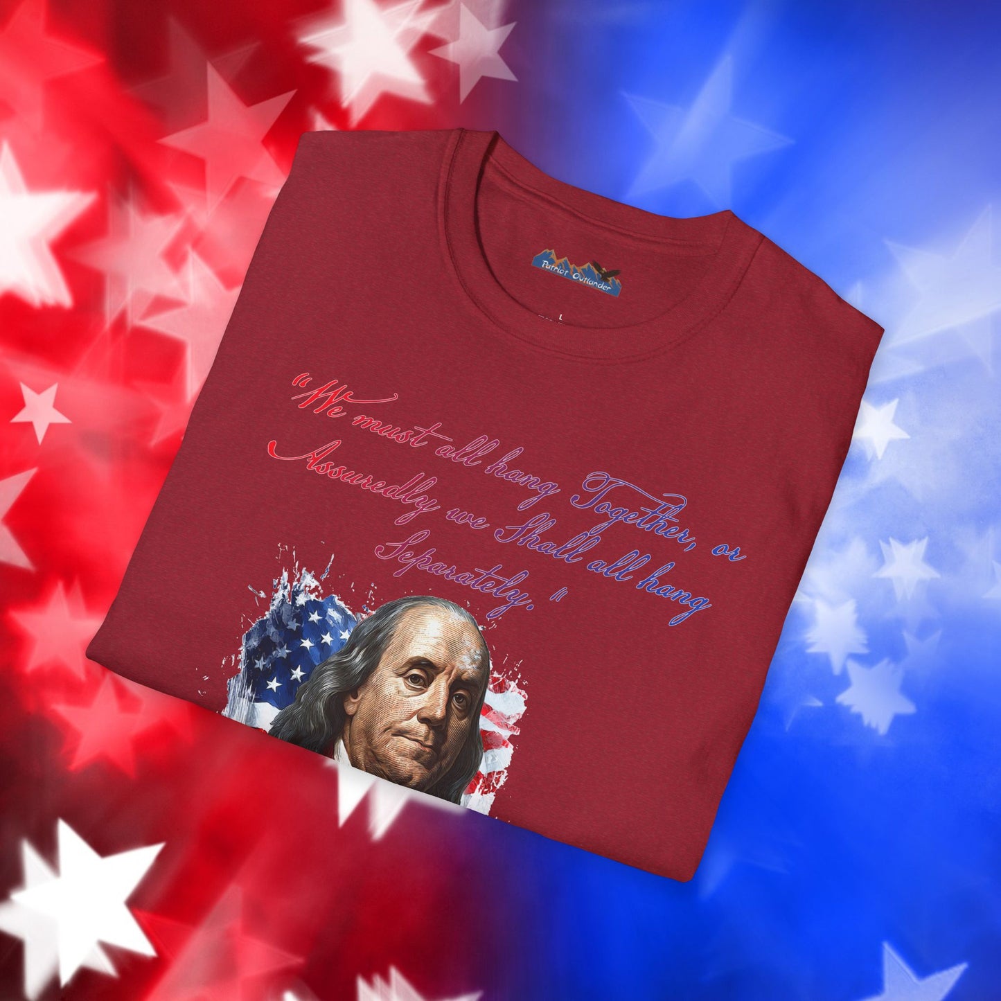 Benjamin Franklin Style 1 - Independence Day - Softstyle Unisex T-Shirt