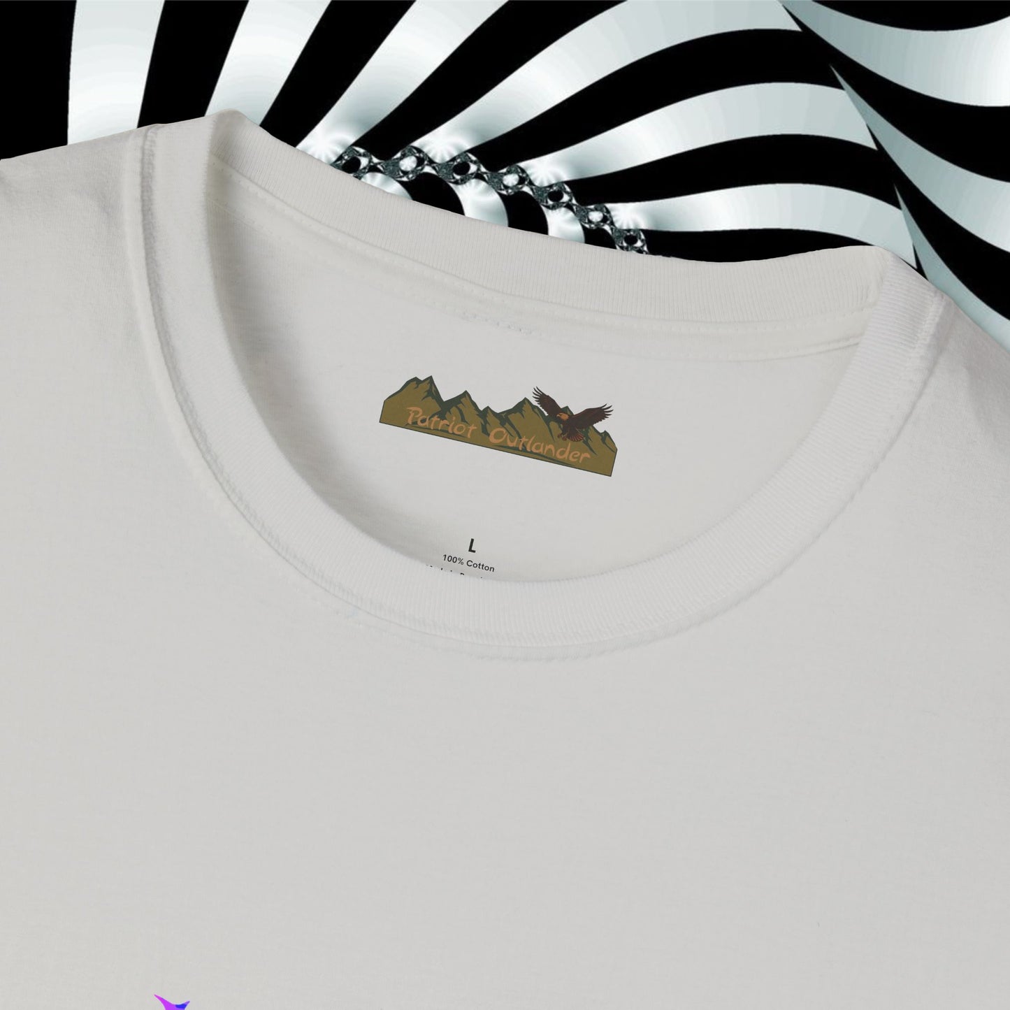 "We're All Mad Here" (Purple/Blue) Cheshire Cat Design - Unisex Softstyle T-Shirt