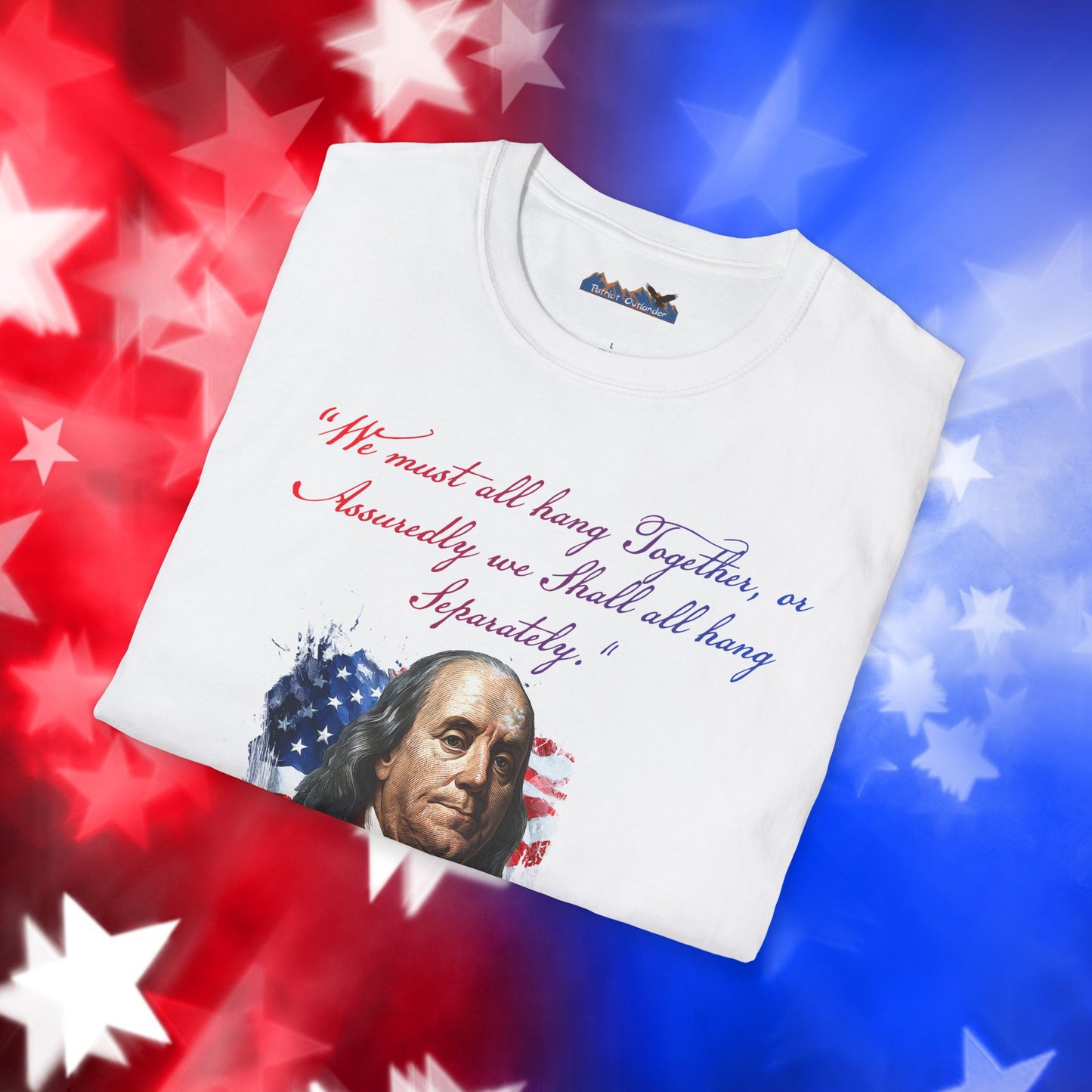 Benjamin Franklin Style 1 - Independence Day - Softstyle Unisex T-Shirt