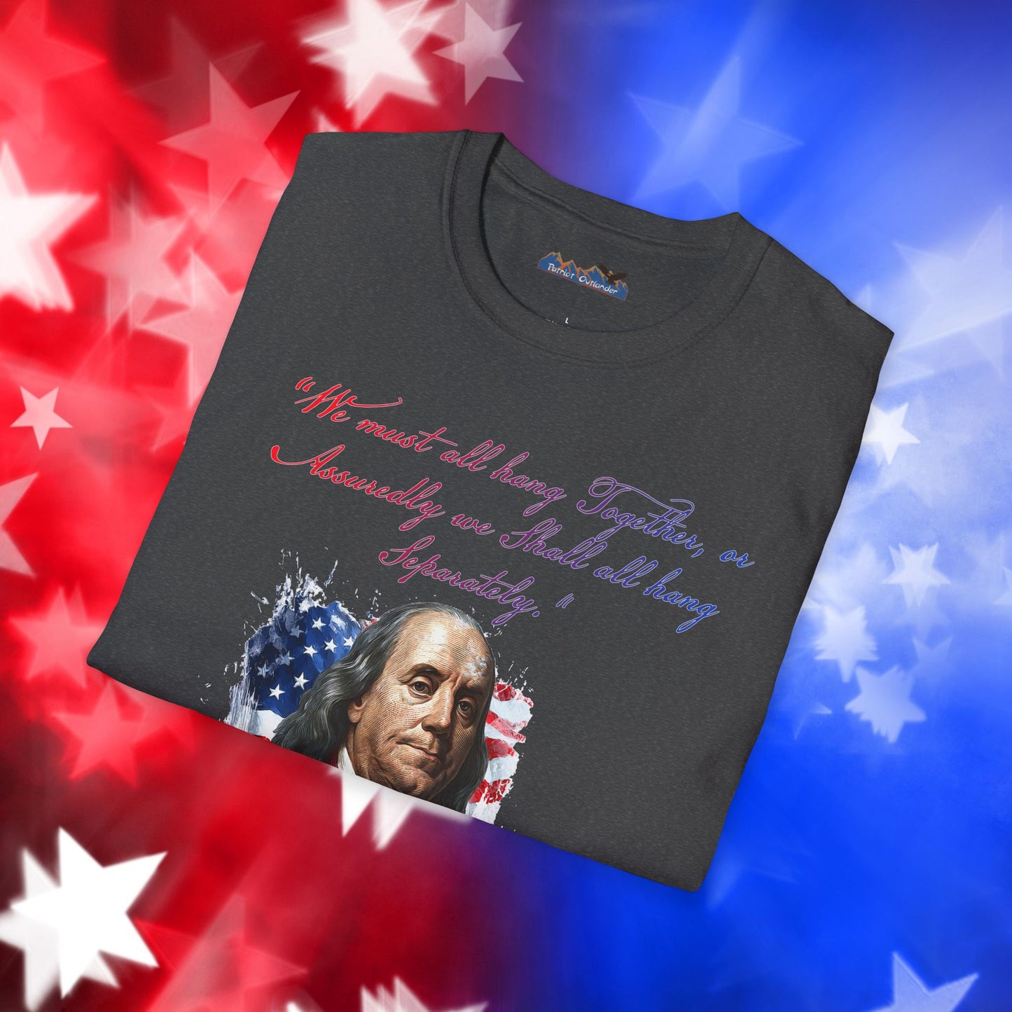 Benjamin Franklin Style 1 - Independence Day - Softstyle Unisex T-Shirt