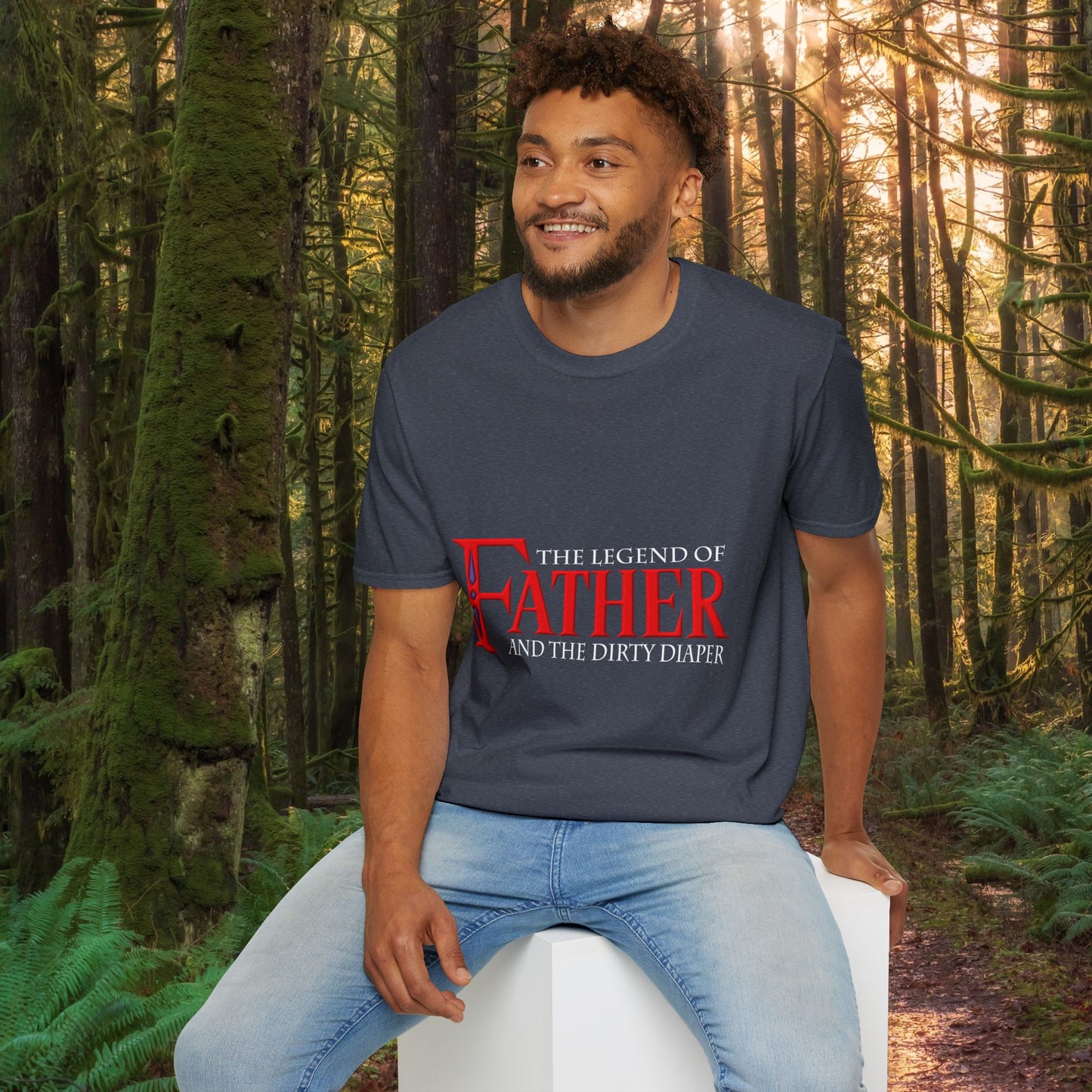 "The Legend of Father" Style 1 - Funny Softstyle Father's Day T-Shirt