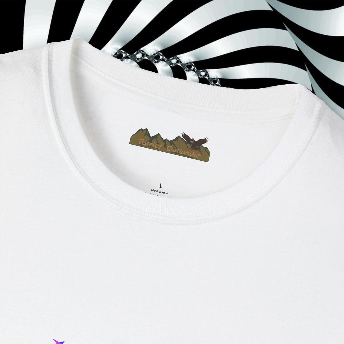 "We're All Mad Here" (Purple/Blue) Cheshire Cat Design - Unisex Softstyle T-Shirt