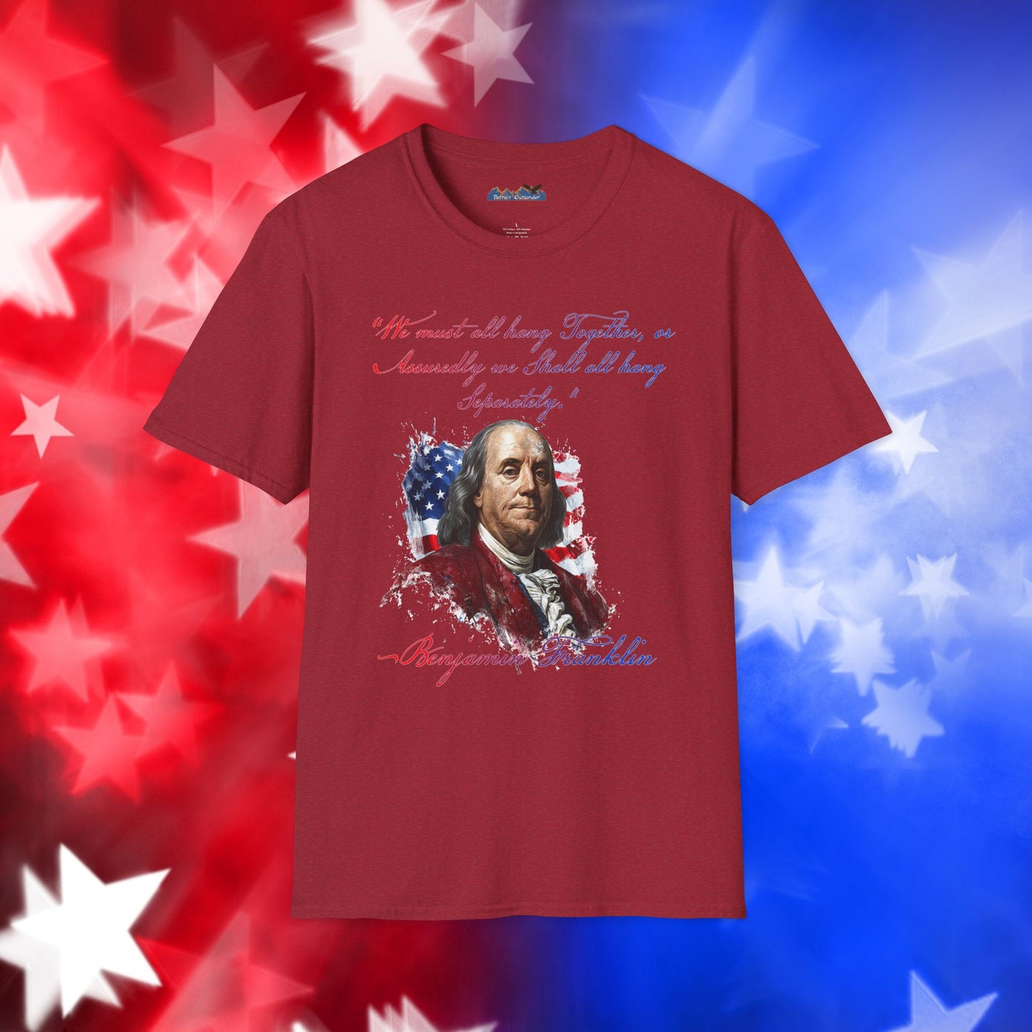 Benjamin Franklin Style 1 - Independence Day - Softstyle Unisex T-Shirt
