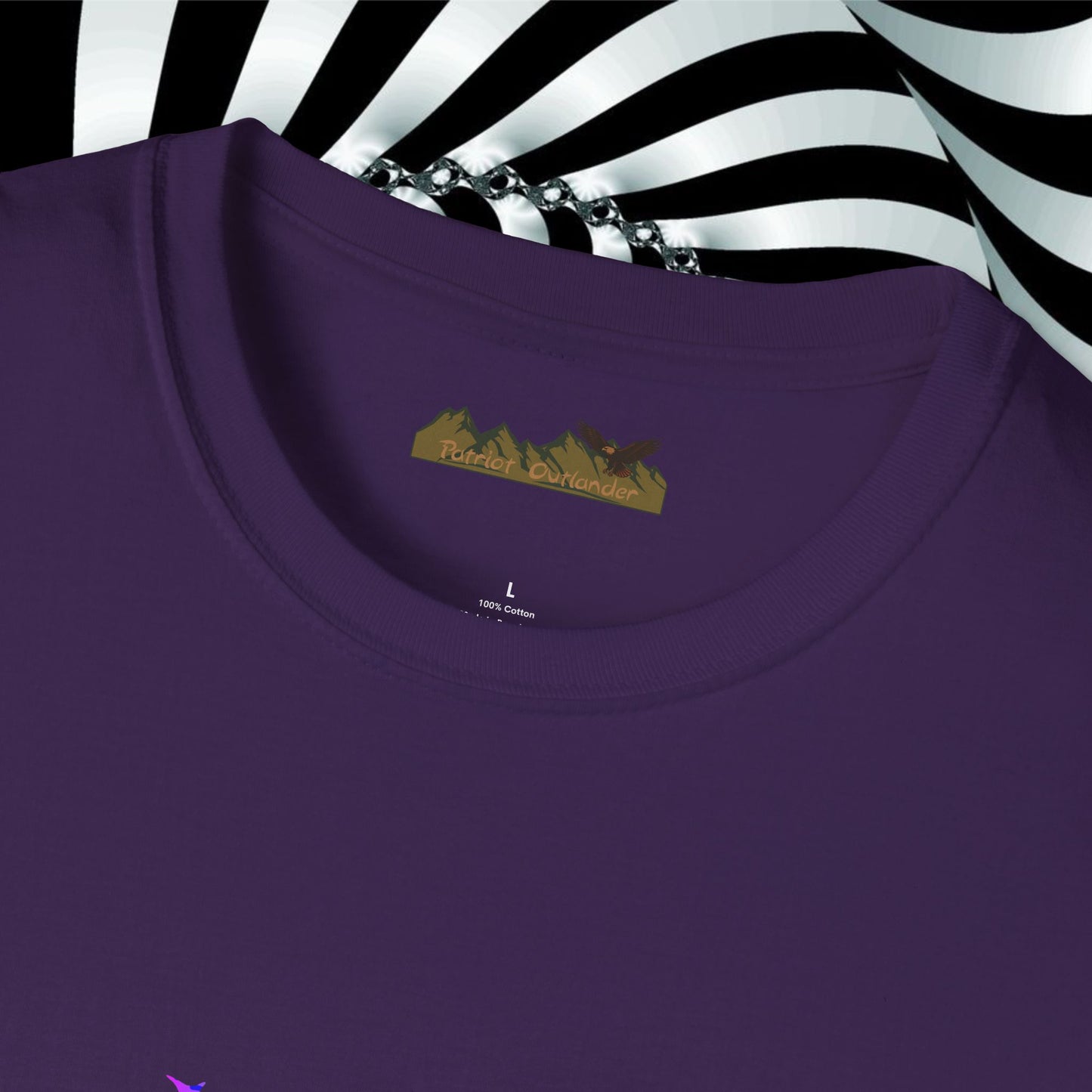 "We're All Mad Here" (Purple/Blue) Cheshire Cat Design - Unisex Softstyle T-Shirt