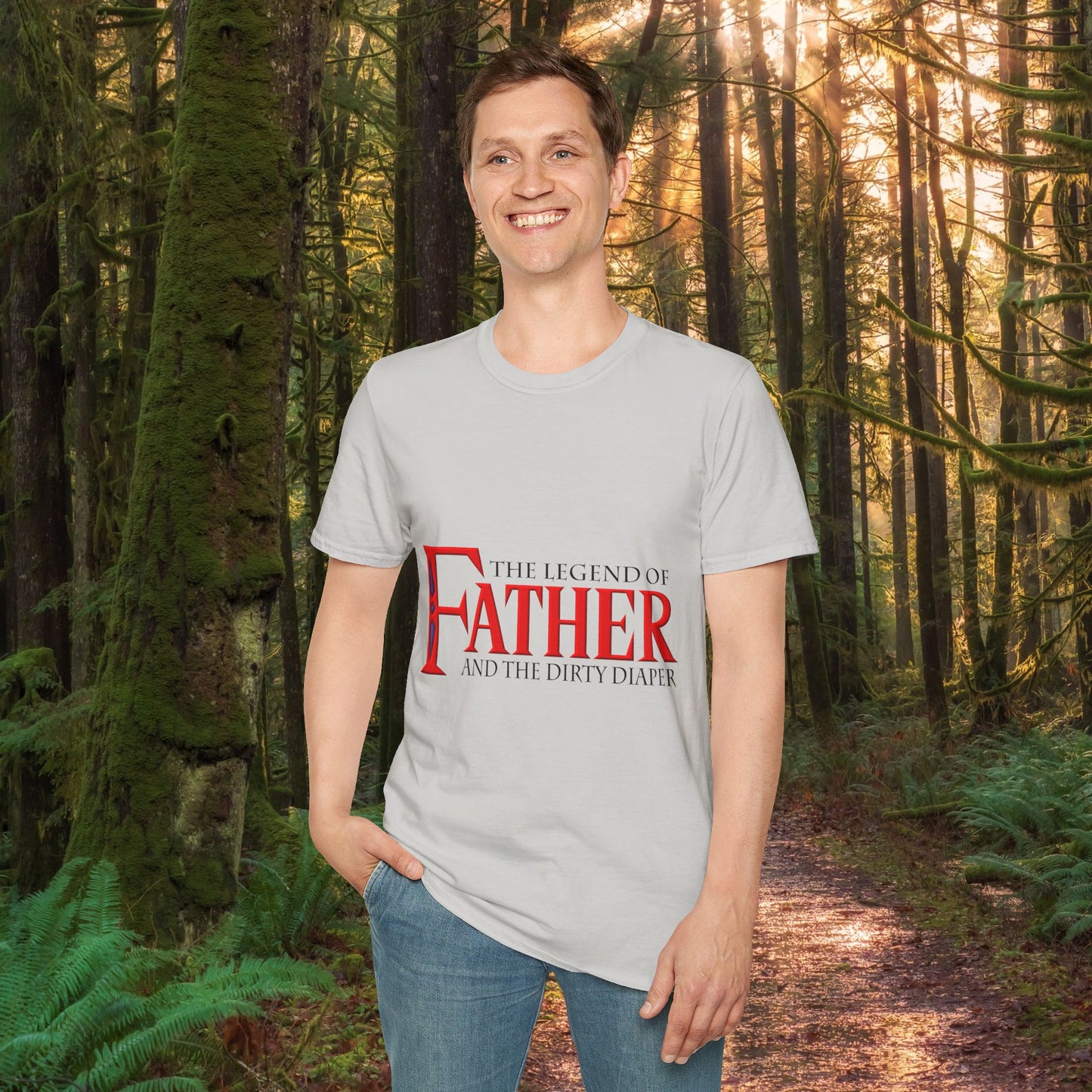 "The Legend of Father" Style 1 - Funny Softstyle Father's Day T-Shirt