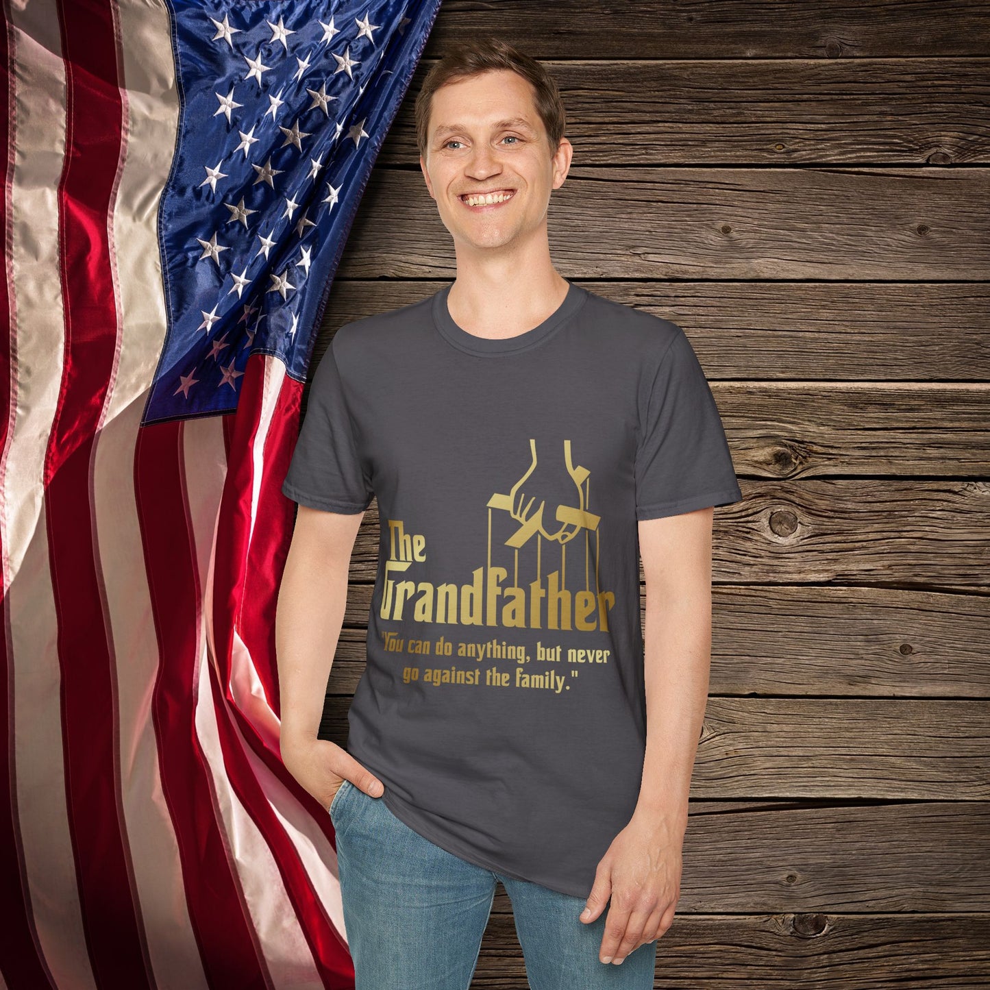 "The Grandfather" Quote - Softstyle T-Shirt for Grandpa