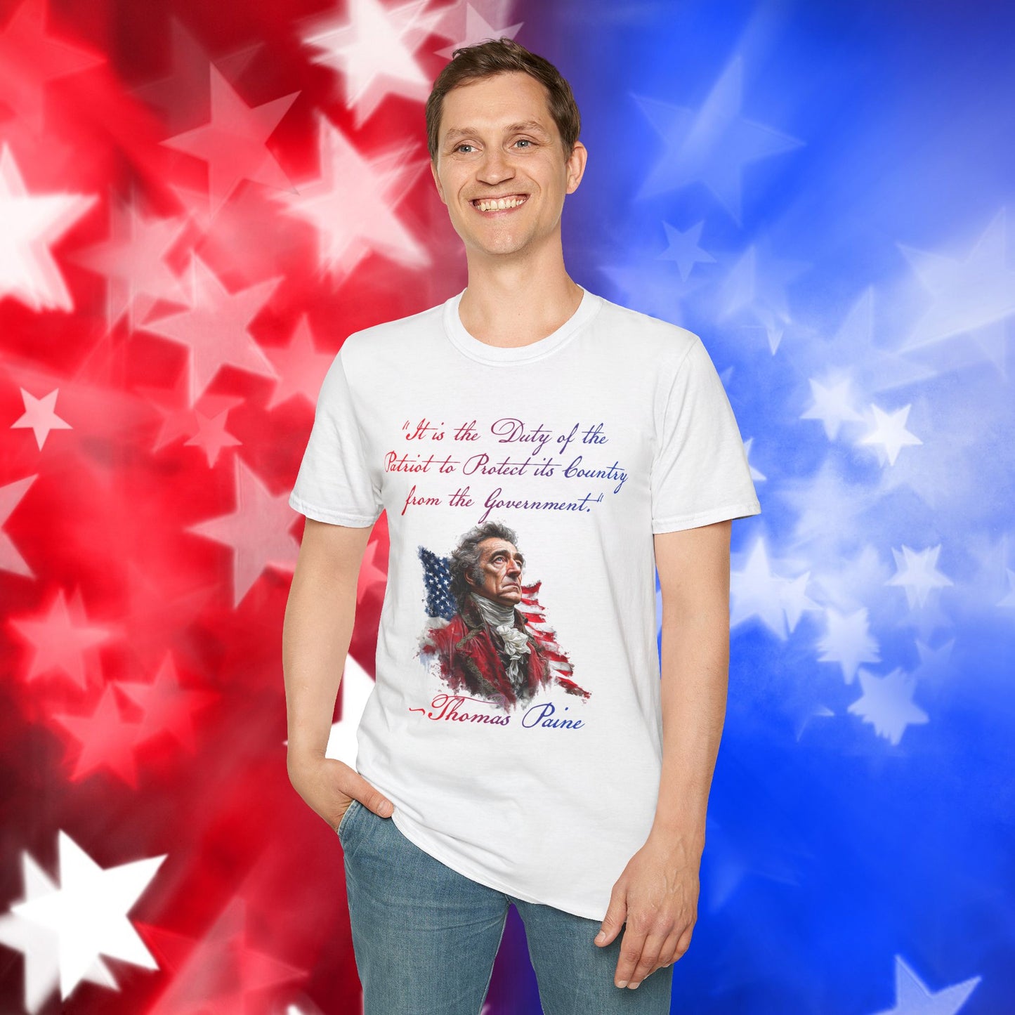 Thomas Paine Style 1 - Independence Day - Softstyle Unisex T-Shirt