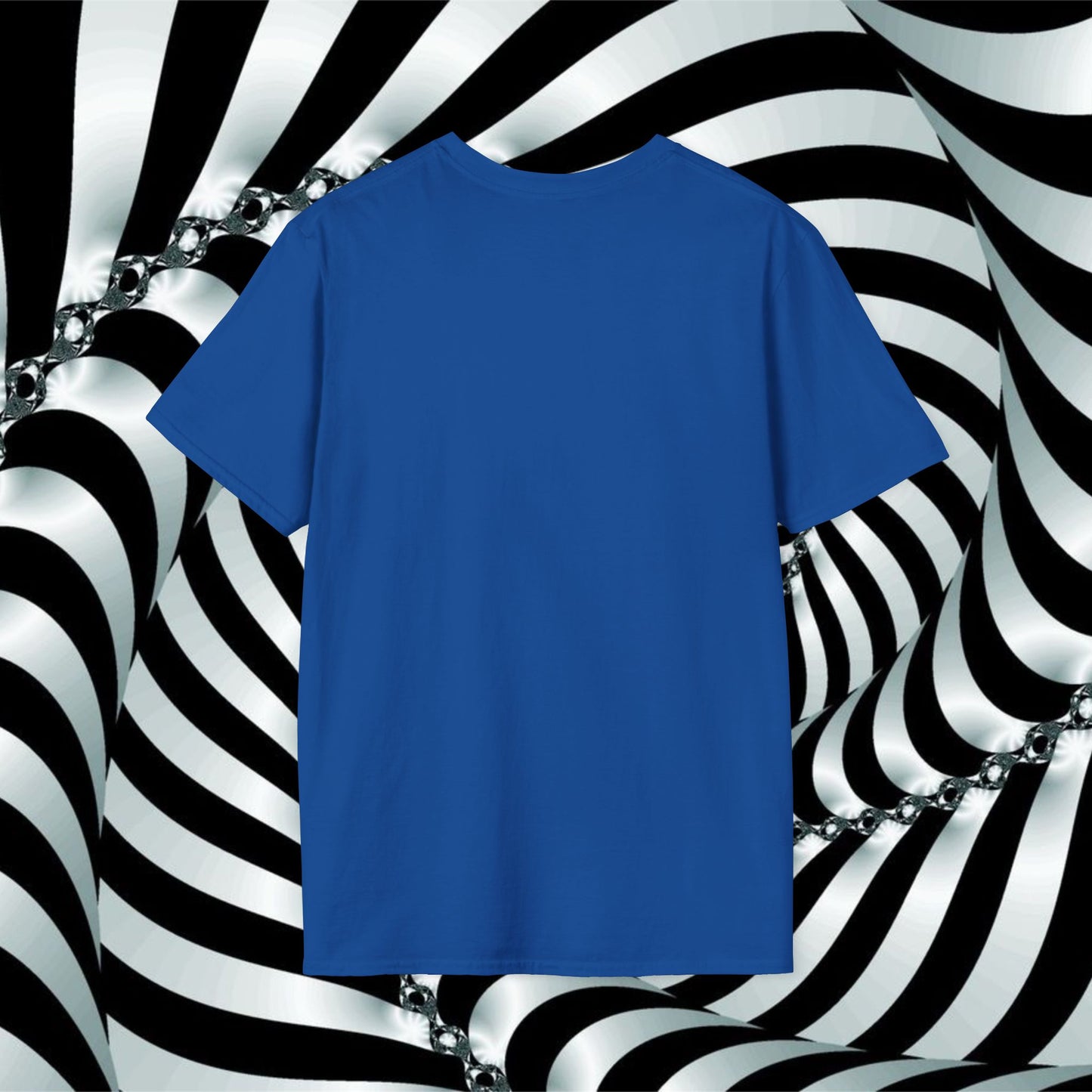 "We're All Mad Here" (Purple/Blue) Cheshire Cat Design - Unisex Softstyle T-Shirt