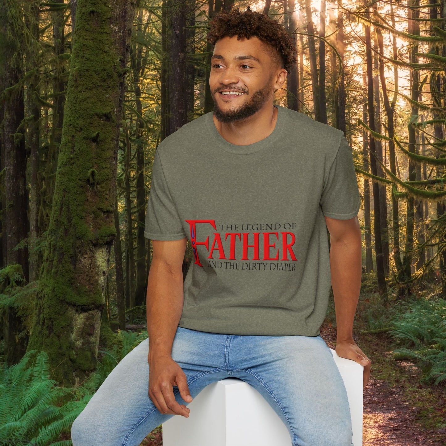 "The Legend of Father" Style 1 - Funny Softstyle Father's Day T-Shirt