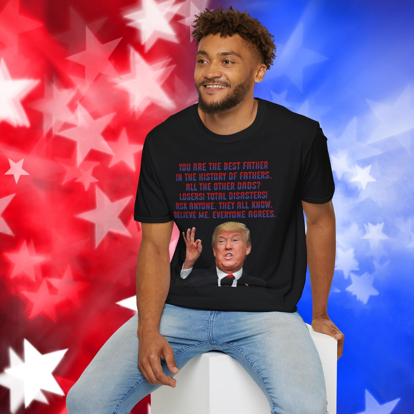 Trump Best Father - Funny Father's Day Softstyle T-Shirt