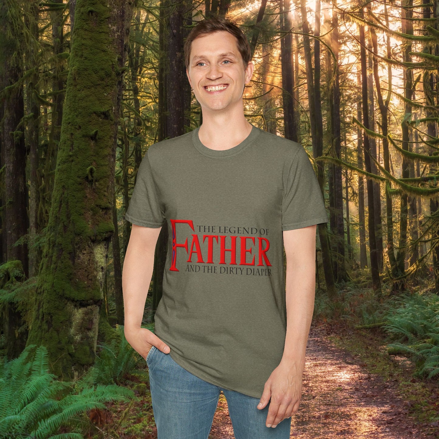 "The Legend of Father" Style 1 - Funny Softstyle Father's Day T-Shirt