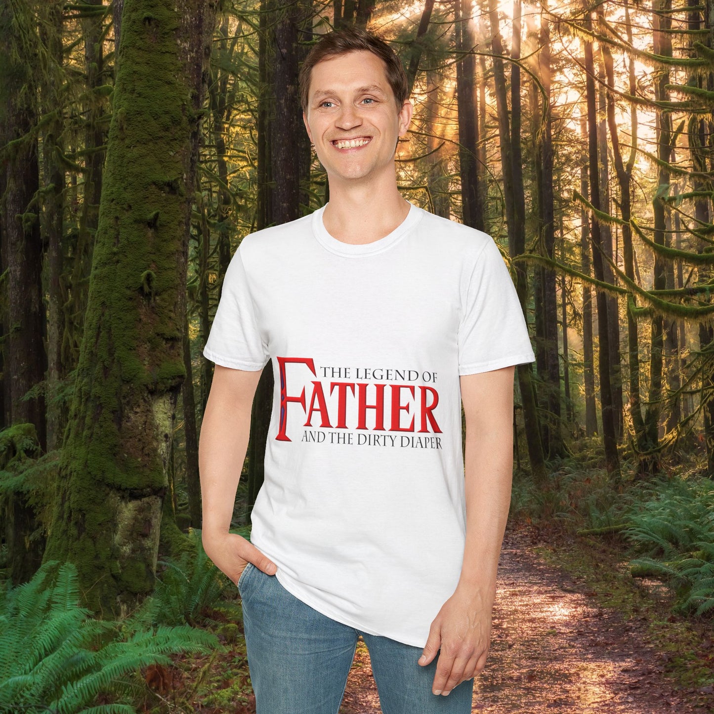 "The Legend of Father" Style 1 - Funny Softstyle Father's Day T-Shirt