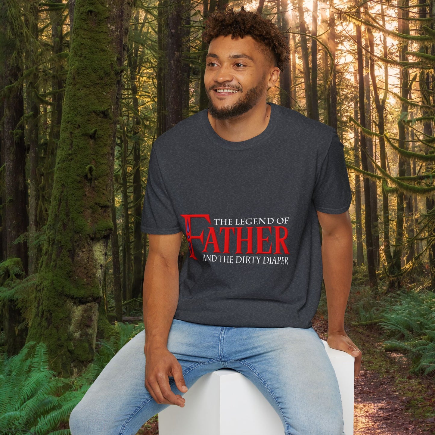 "The Legend of Father" Style 1 - Funny Softstyle Father's Day T-Shirt
