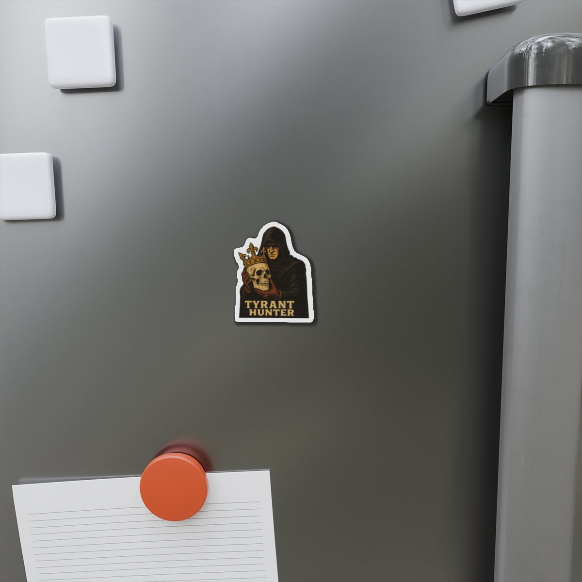 "Tyrant Hunter" - Die-Cut Magnet – Bold Design for Dark Aesthetics
