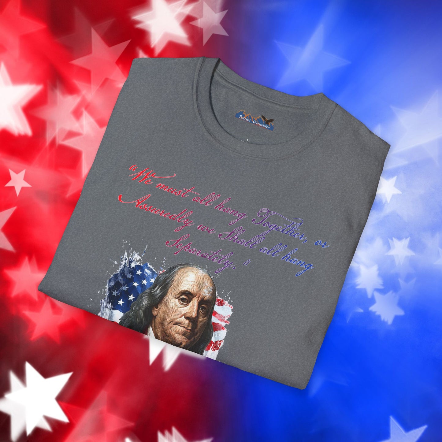 Benjamin Franklin Style 1 - Independence Day - Softstyle Unisex T-Shirt