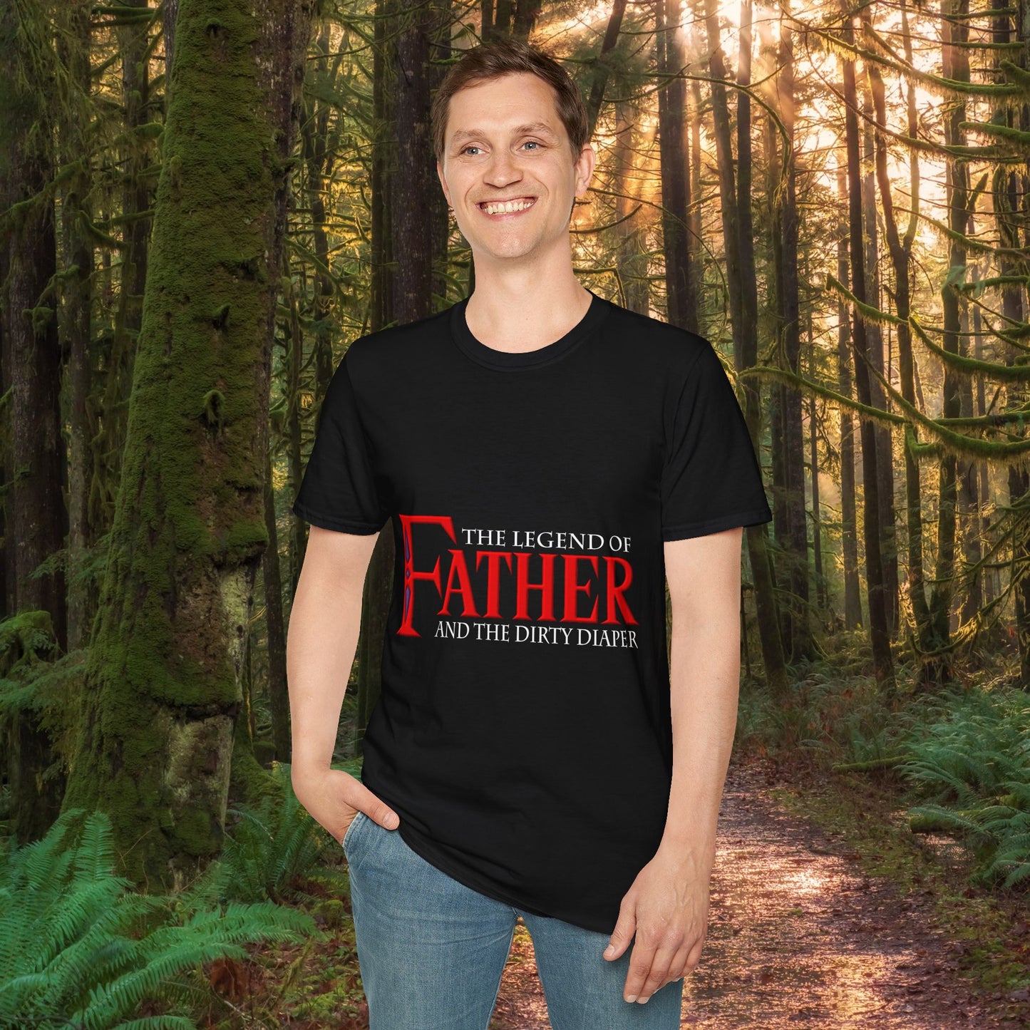 "The Legend of Father" Style 1 - Funny Softstyle Father's Day T-Shirt