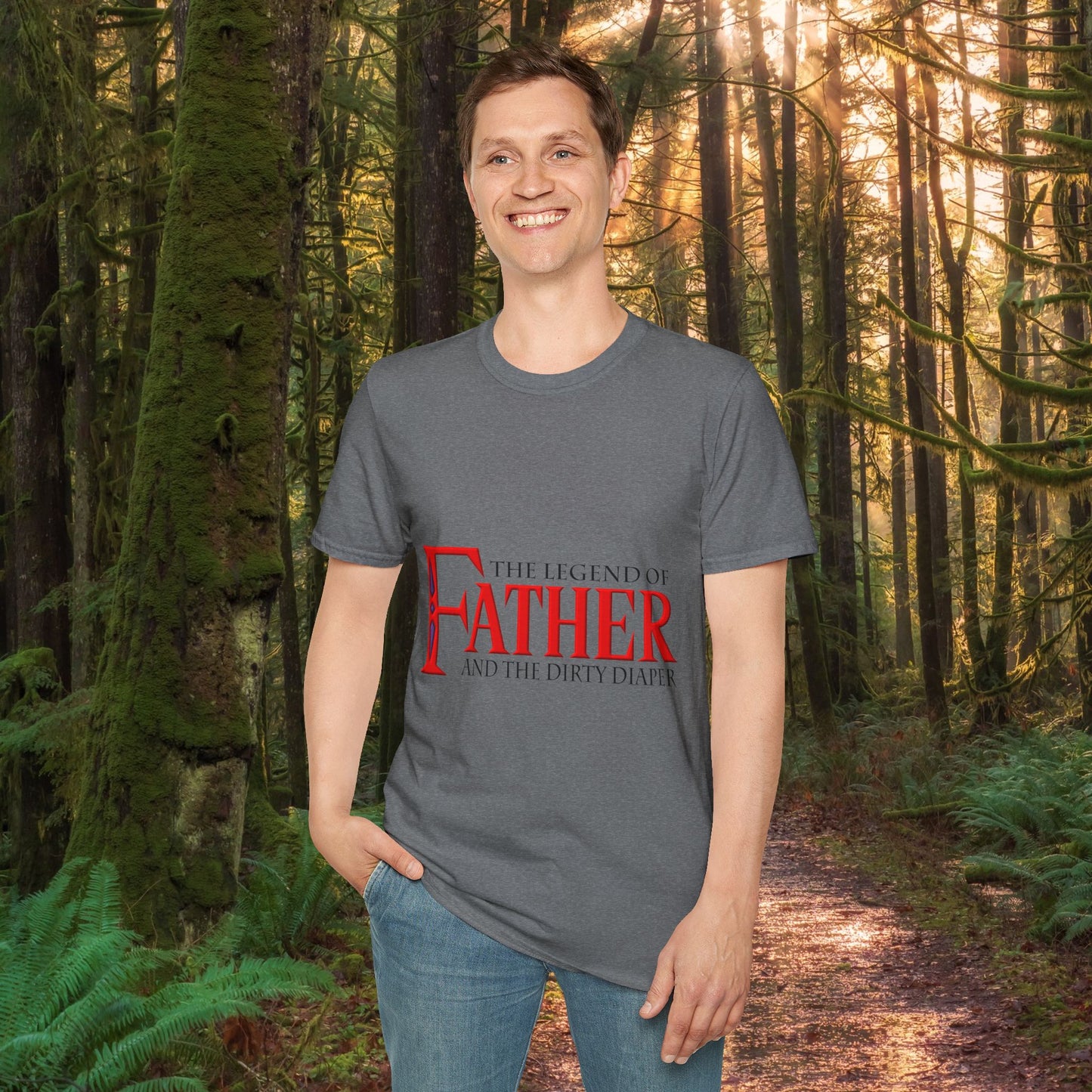 "The Legend of Father" Style 1 - Funny Softstyle Father's Day T-Shirt