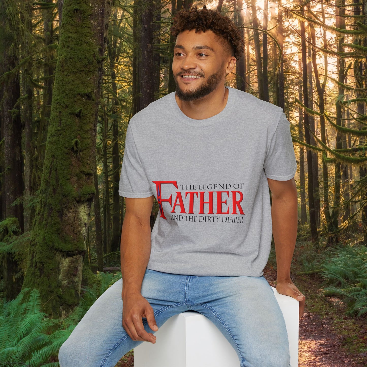 "The Legend of Father" Style 1 - Funny Softstyle Father's Day T-Shirt