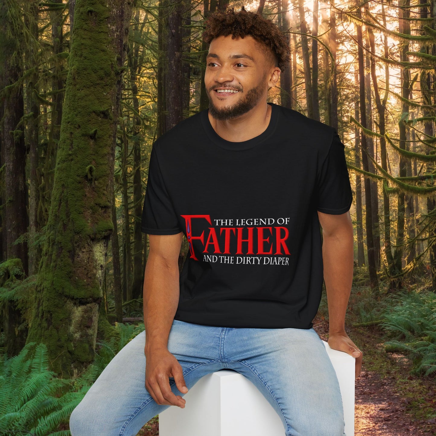 "The Legend of Father" Style 1 - Funny Softstyle Father's Day T-Shirt