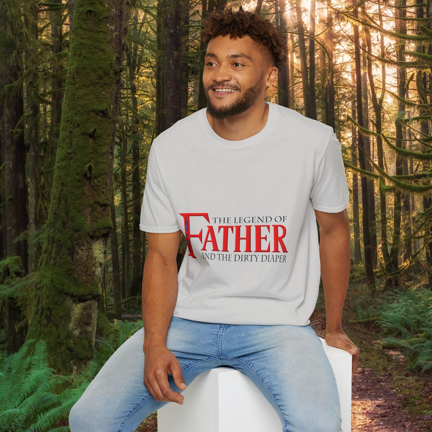 "The Legend of Father" Style 1 - Funny Softstyle Father's Day T-Shirt