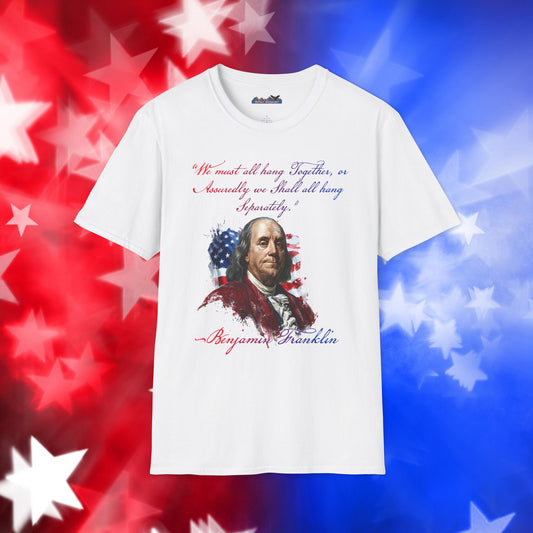 Benjamin Franklin Style 1 - Independence Day - Softstyle Unisex T-Shirt
