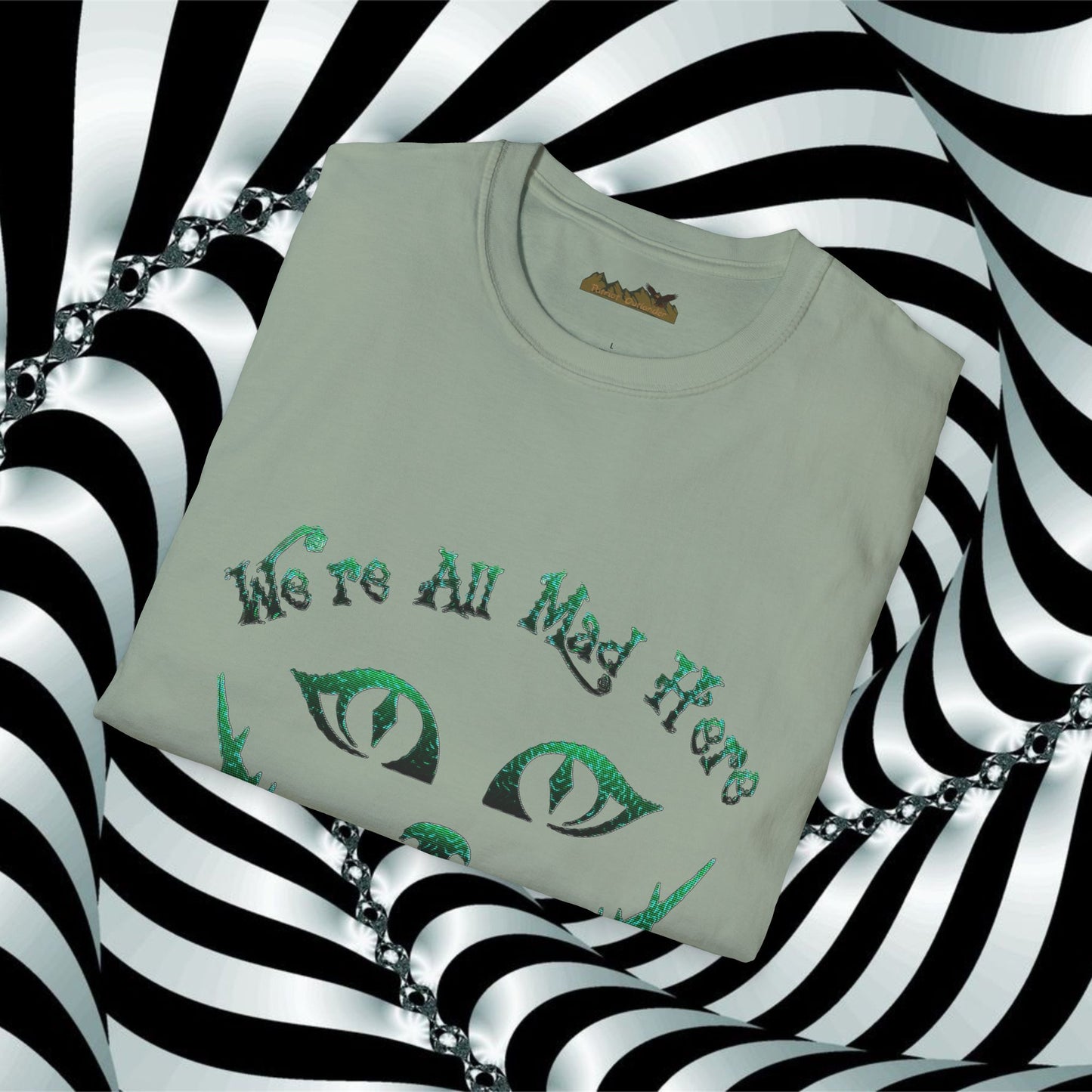 We're All Mad Here (Green) Unisex Softstyle T-Shirt - Whimsical Graphic Tee for Fans of Fantasy and Fun