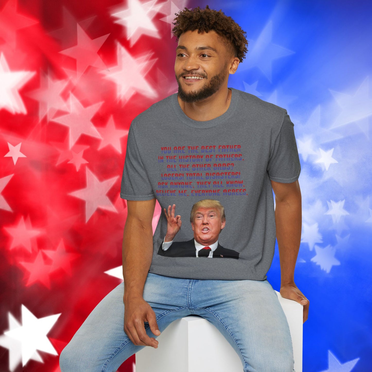 Trump Best Father - Funny Father's Day Softstyle T-Shirt