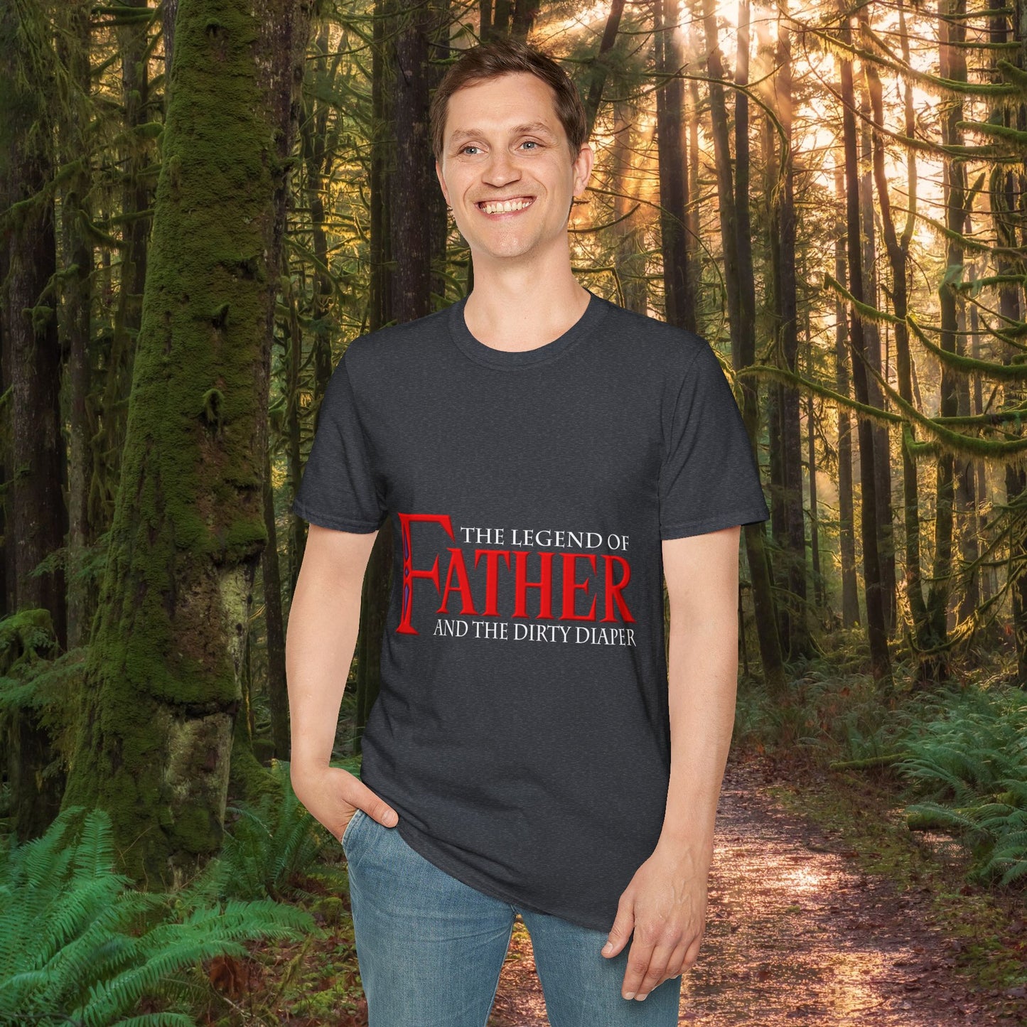 "The Legend of Father" Style 1 - Funny Softstyle Father's Day T-Shirt