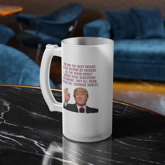 Trump Best Father - Funny Frosted Glass Beer Mug