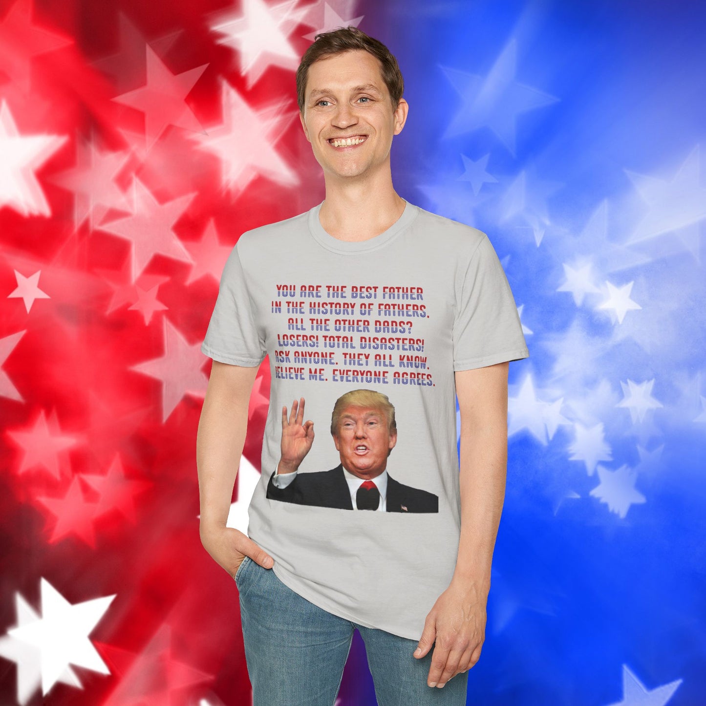 Trump Best Father - Funny Father's Day Softstyle T-Shirt
