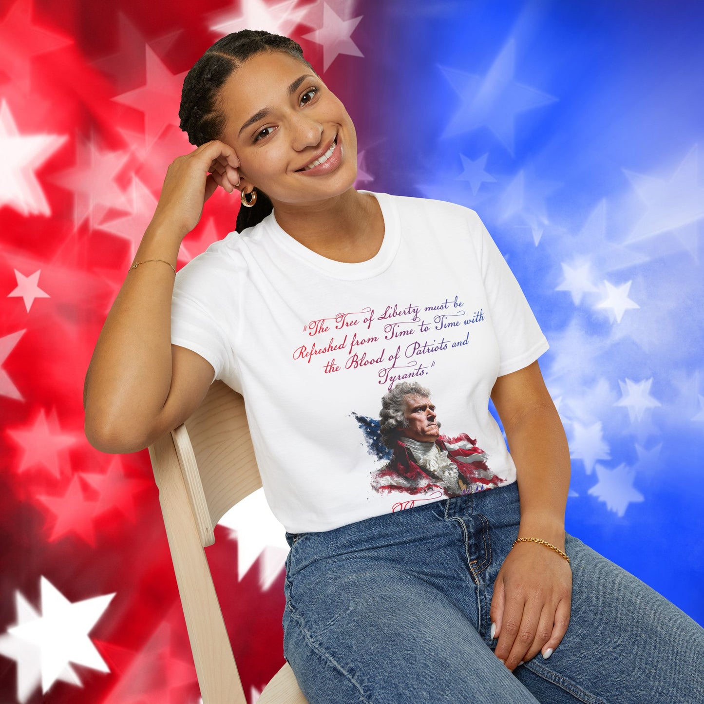 Thomas Jefferson Style 1 - Independence Day - Softstyle Unisex T-Shirt