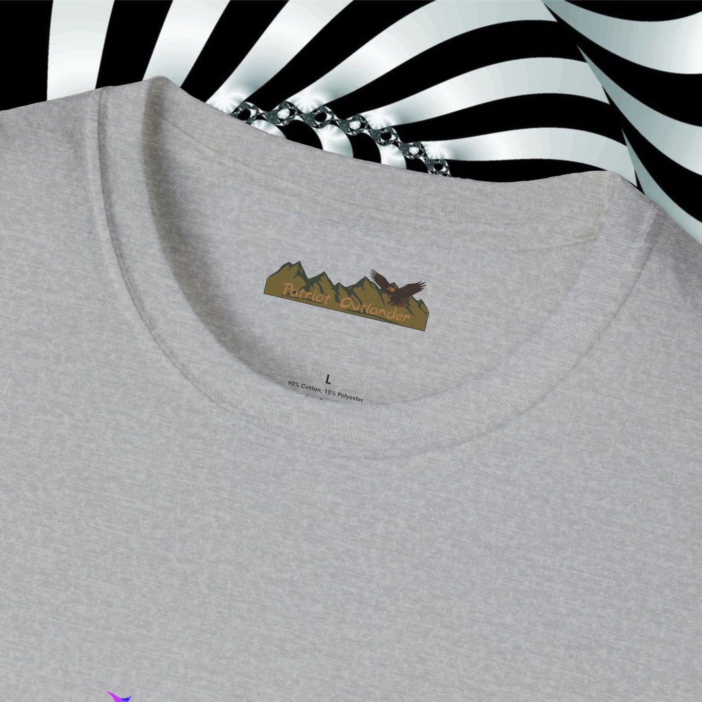 "We're All Mad Here" (Purple/Blue) Cheshire Cat Design - Unisex Softstyle T-Shirt