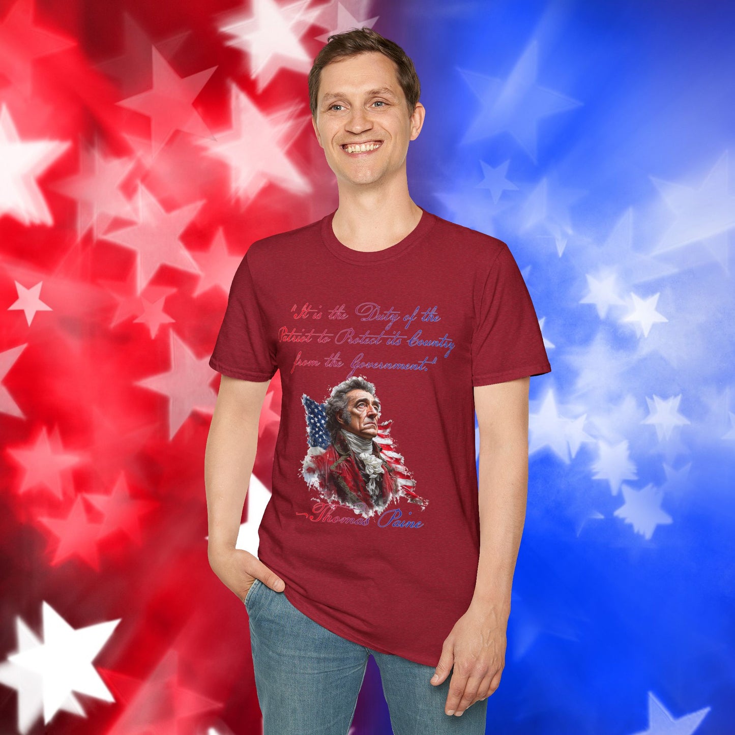 Thomas Paine Style 1 - Independence Day - Softstyle Unisex T-Shirt