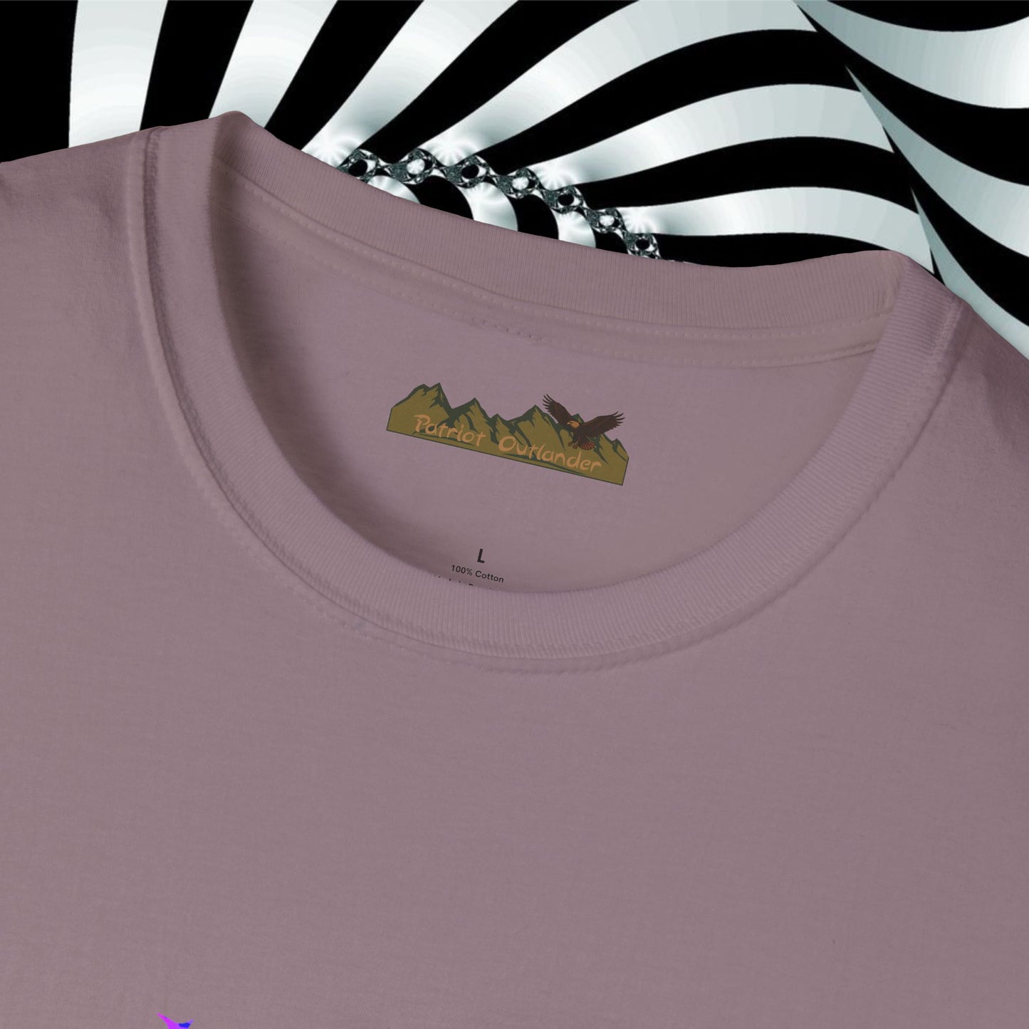 "We're All Mad Here" (Purple/Blue) Cheshire Cat Design - Unisex Softstyle T-Shirt