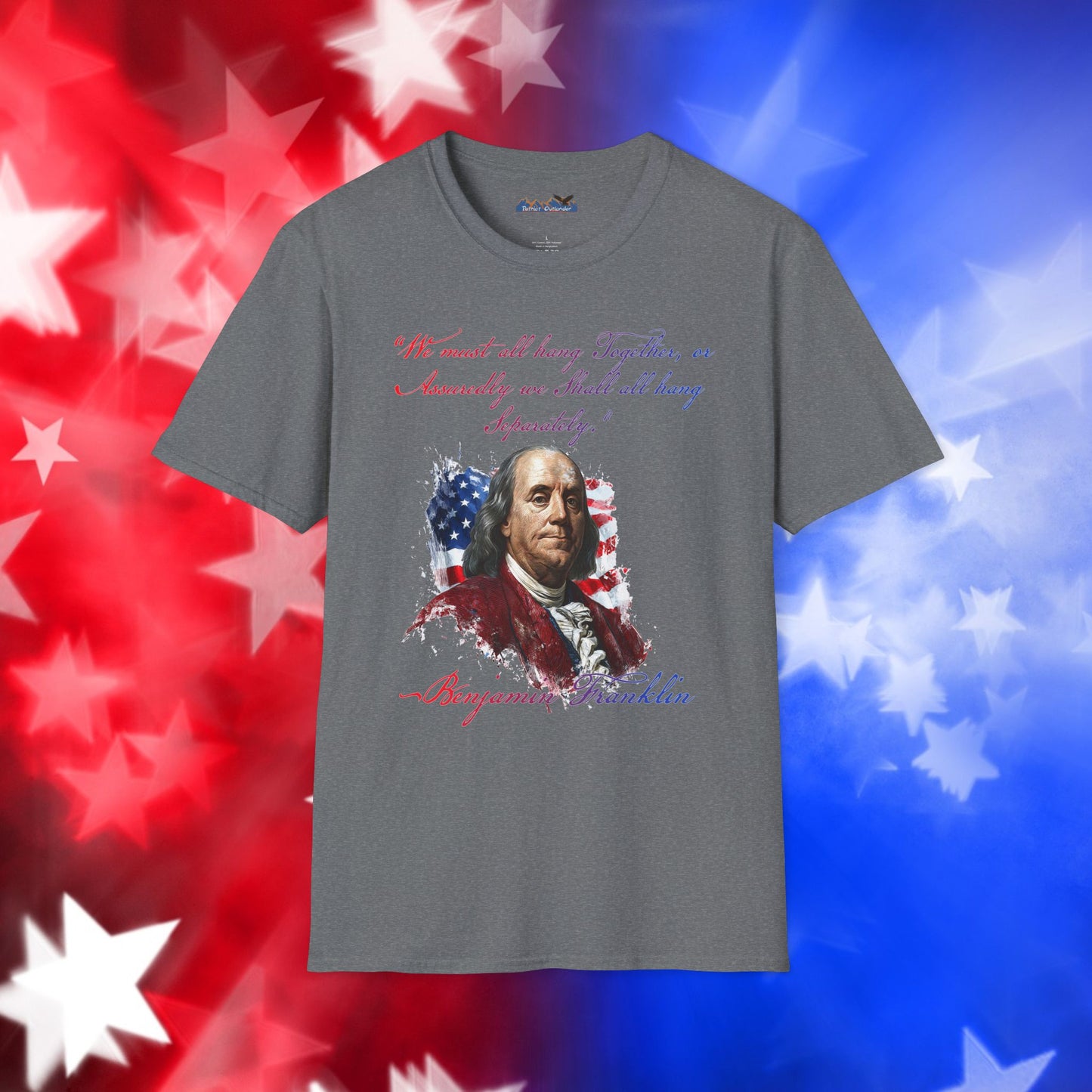 Benjamin Franklin Style 1 - Independence Day - Softstyle Unisex T-Shirt
