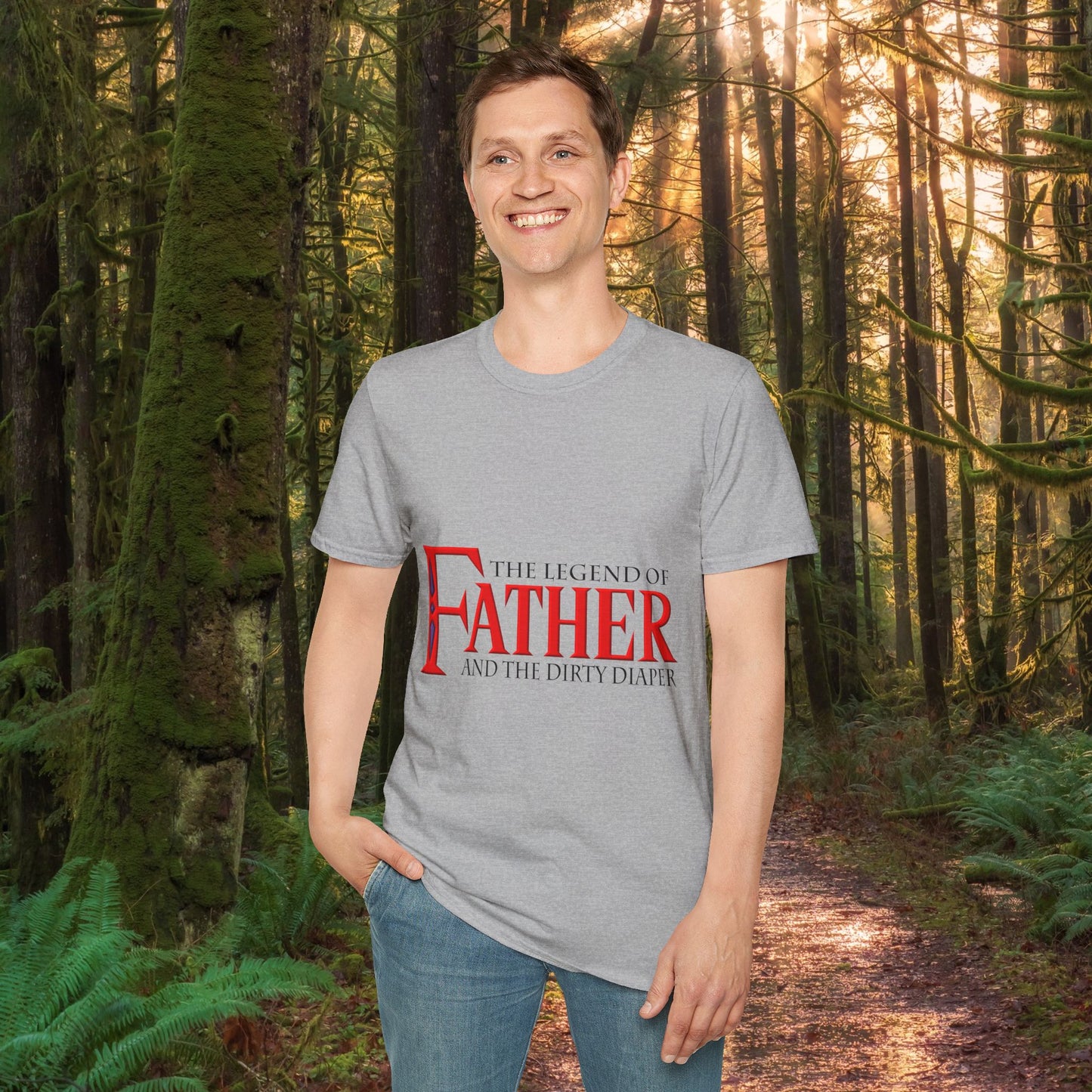 "The Legend of Father" Style 1 - Funny Softstyle Father's Day T-Shirt