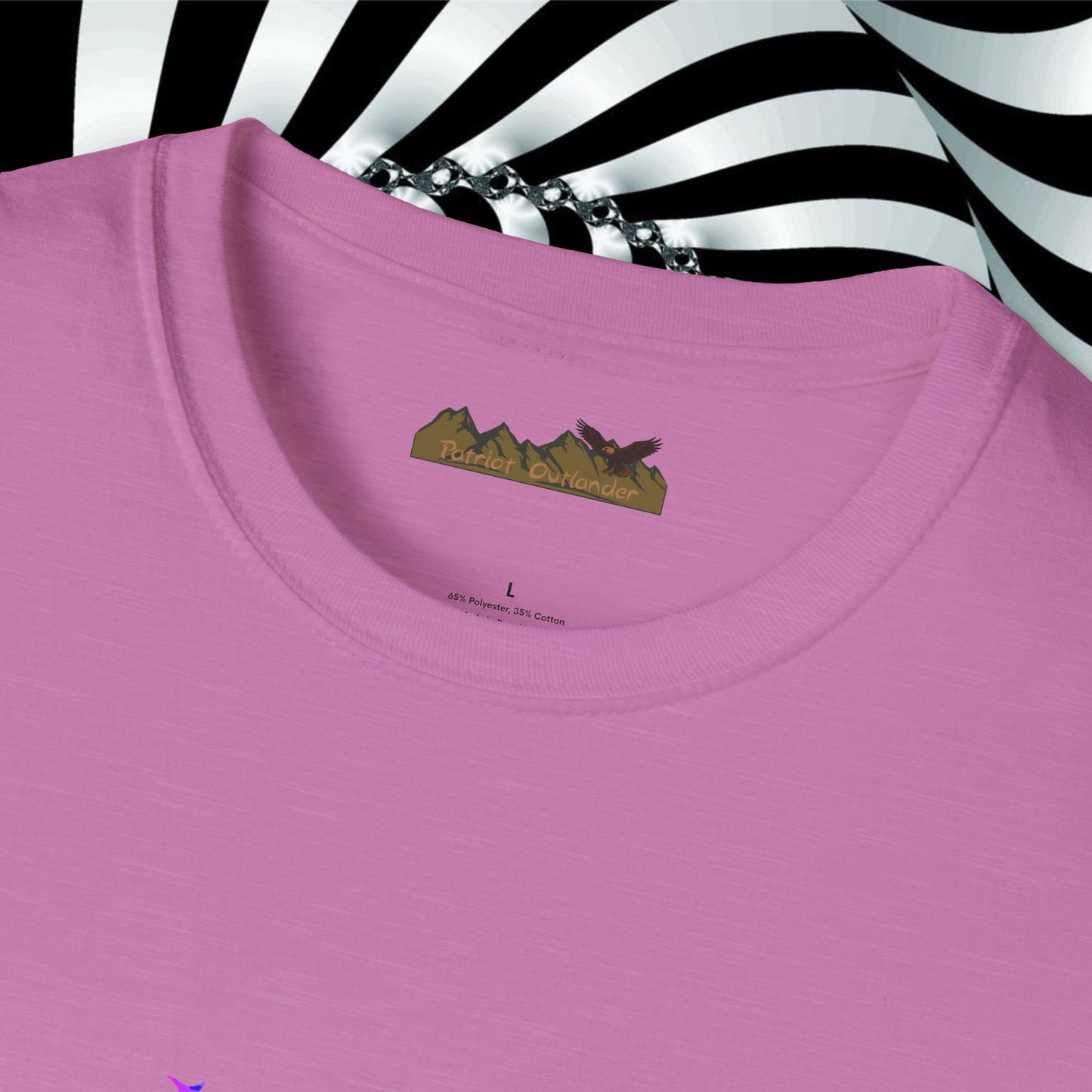 "We're All Mad Here" (Purple/Blue) Cheshire Cat Design - Unisex Softstyle T-Shirt