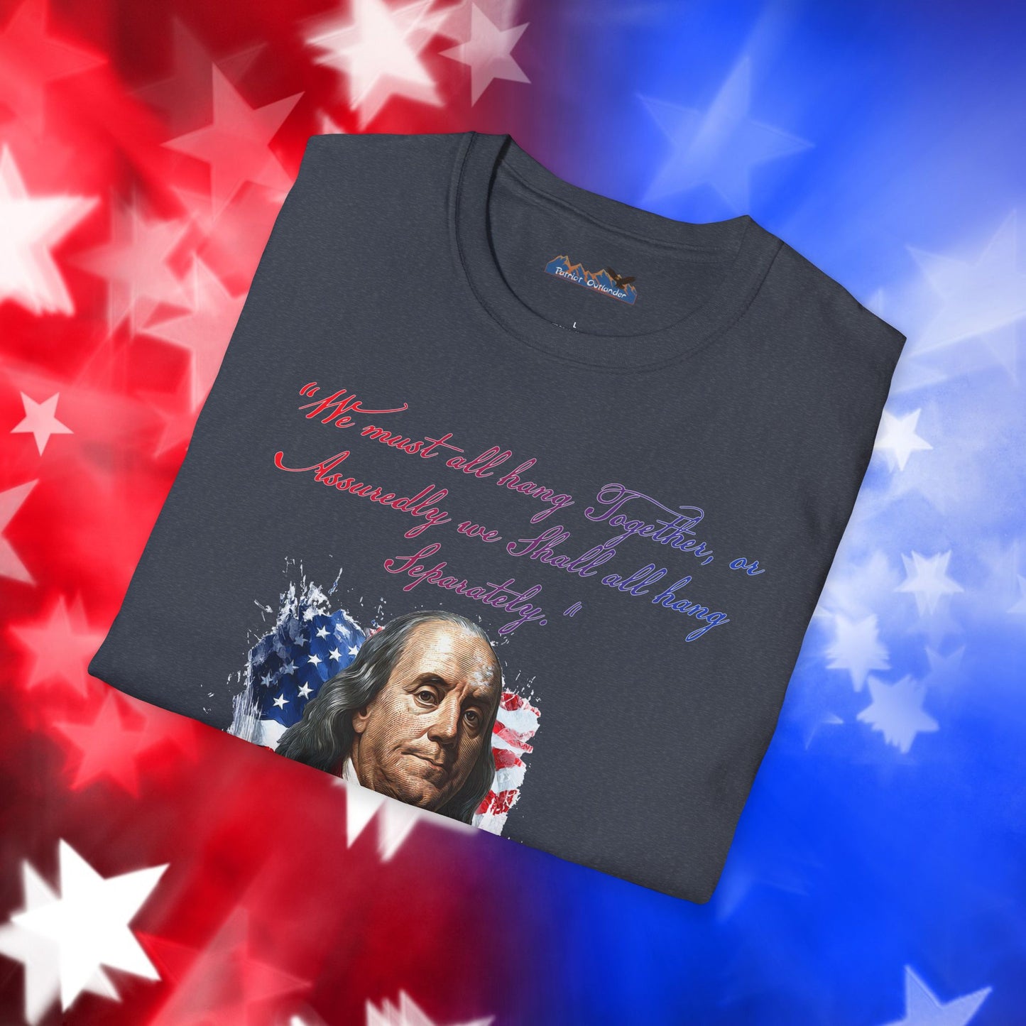 Benjamin Franklin Style 1 - Independence Day - Softstyle Unisex T-Shirt
