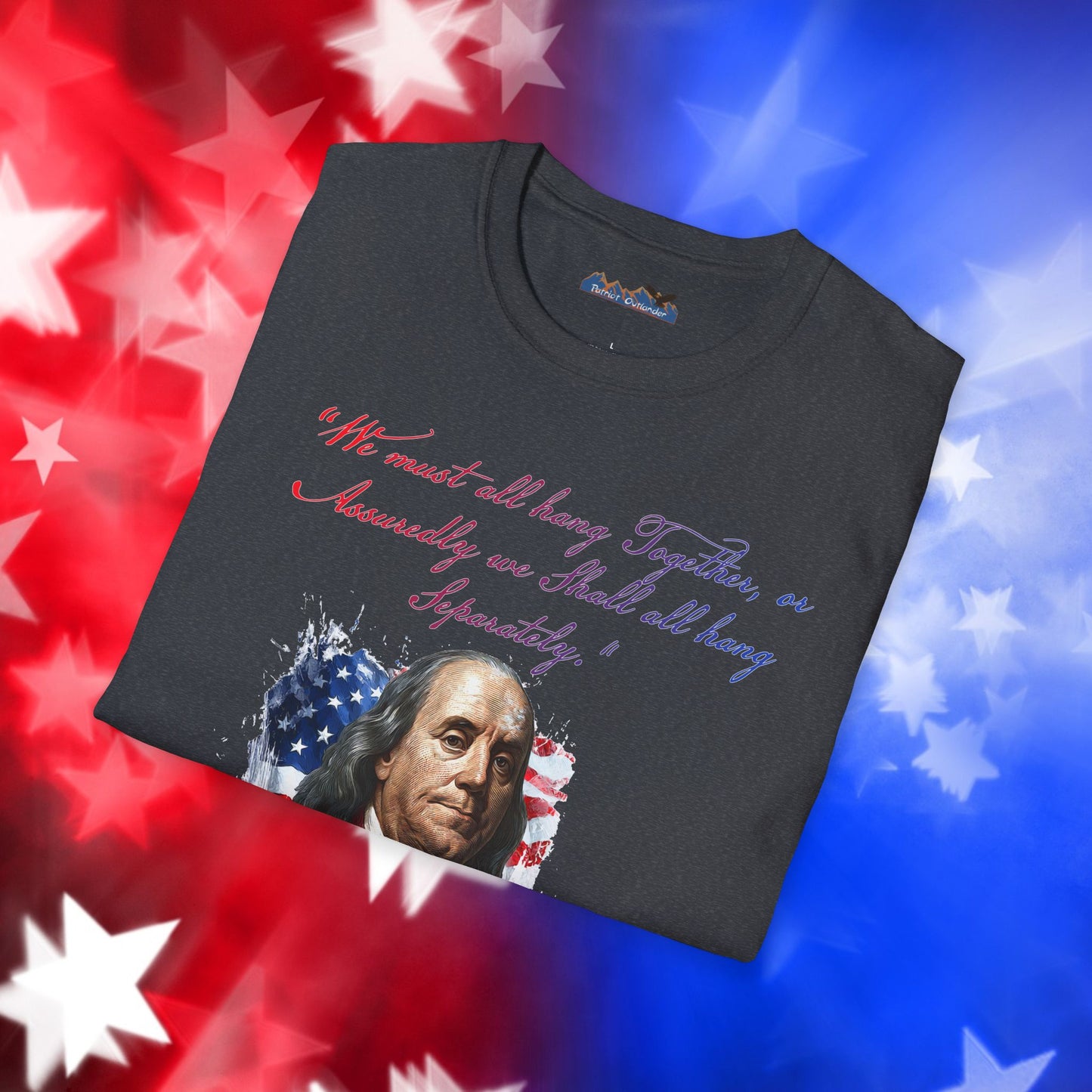Benjamin Franklin Style 1 - Independence Day - Softstyle Unisex T-Shirt