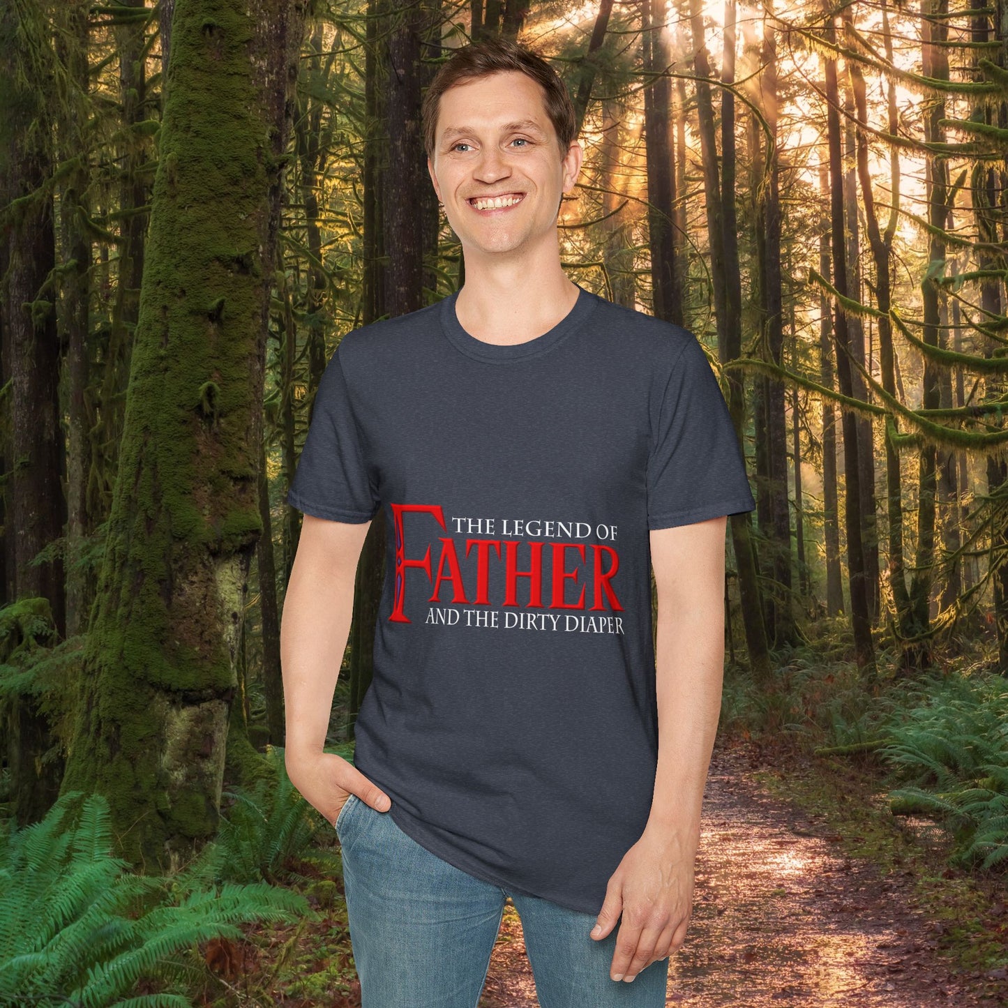 "The Legend of Father" Style 1 - Funny Softstyle Father's Day T-Shirt