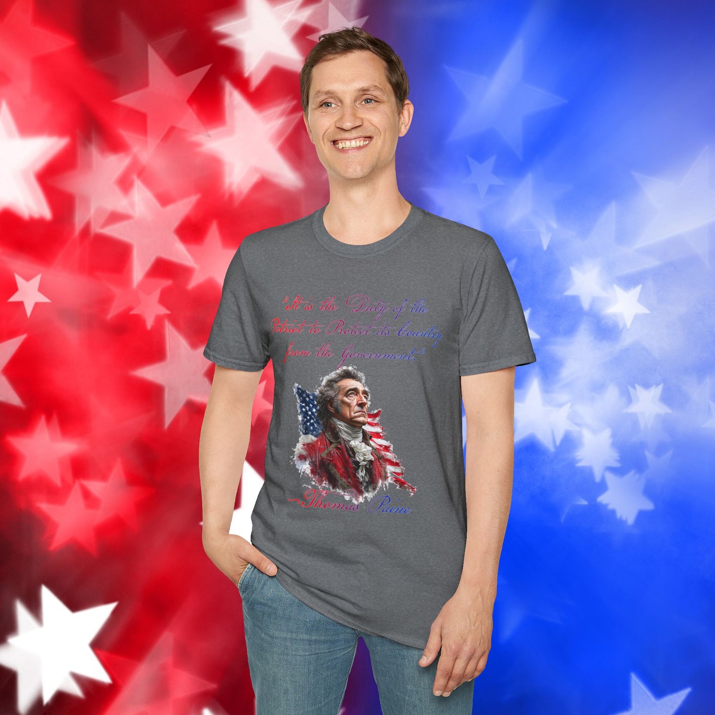 Thomas Paine Style 1 - Independence Day - Softstyle Unisex T-Shirt