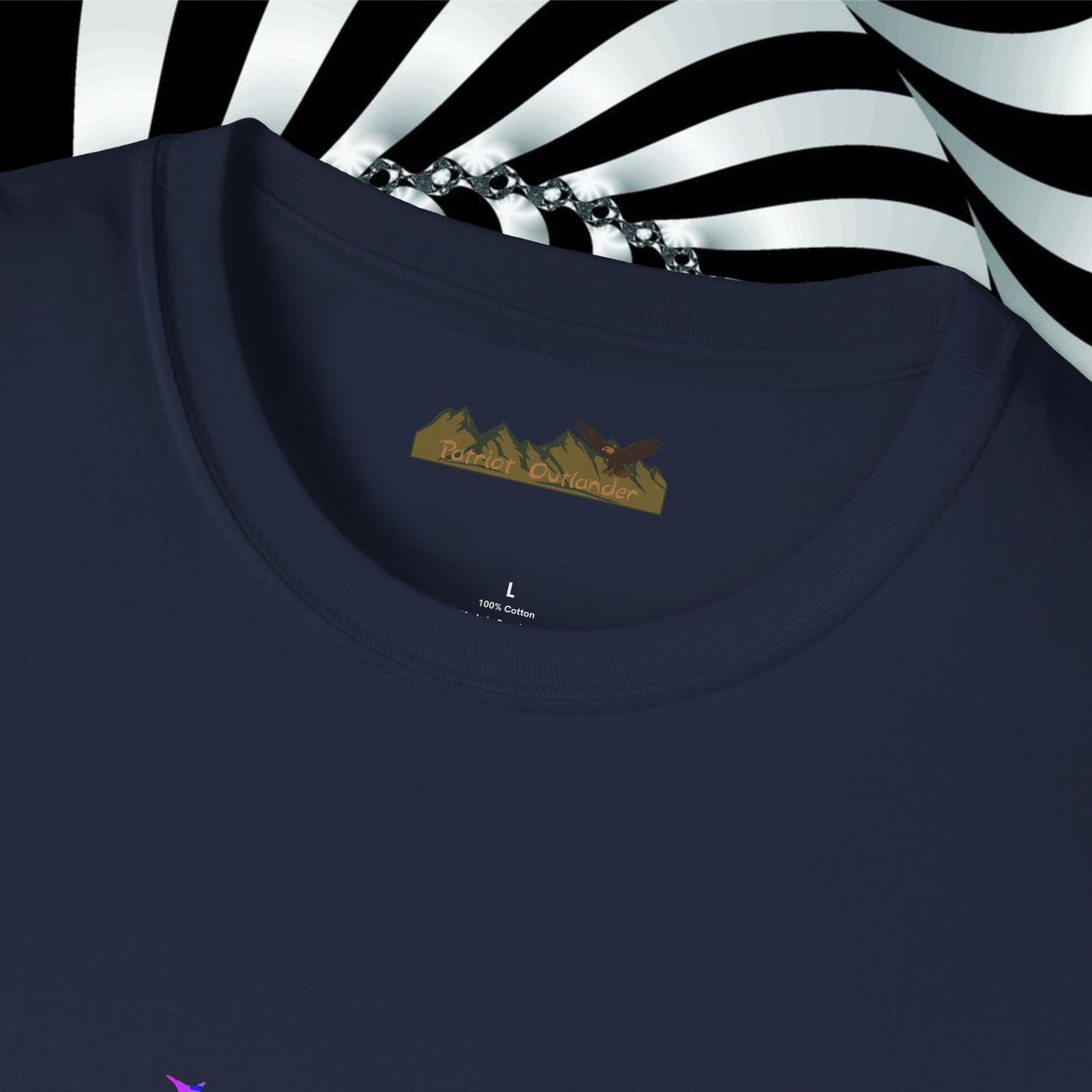 "We're All Mad Here" (Purple/Blue) Cheshire Cat Design - Unisex Softstyle T-Shirt