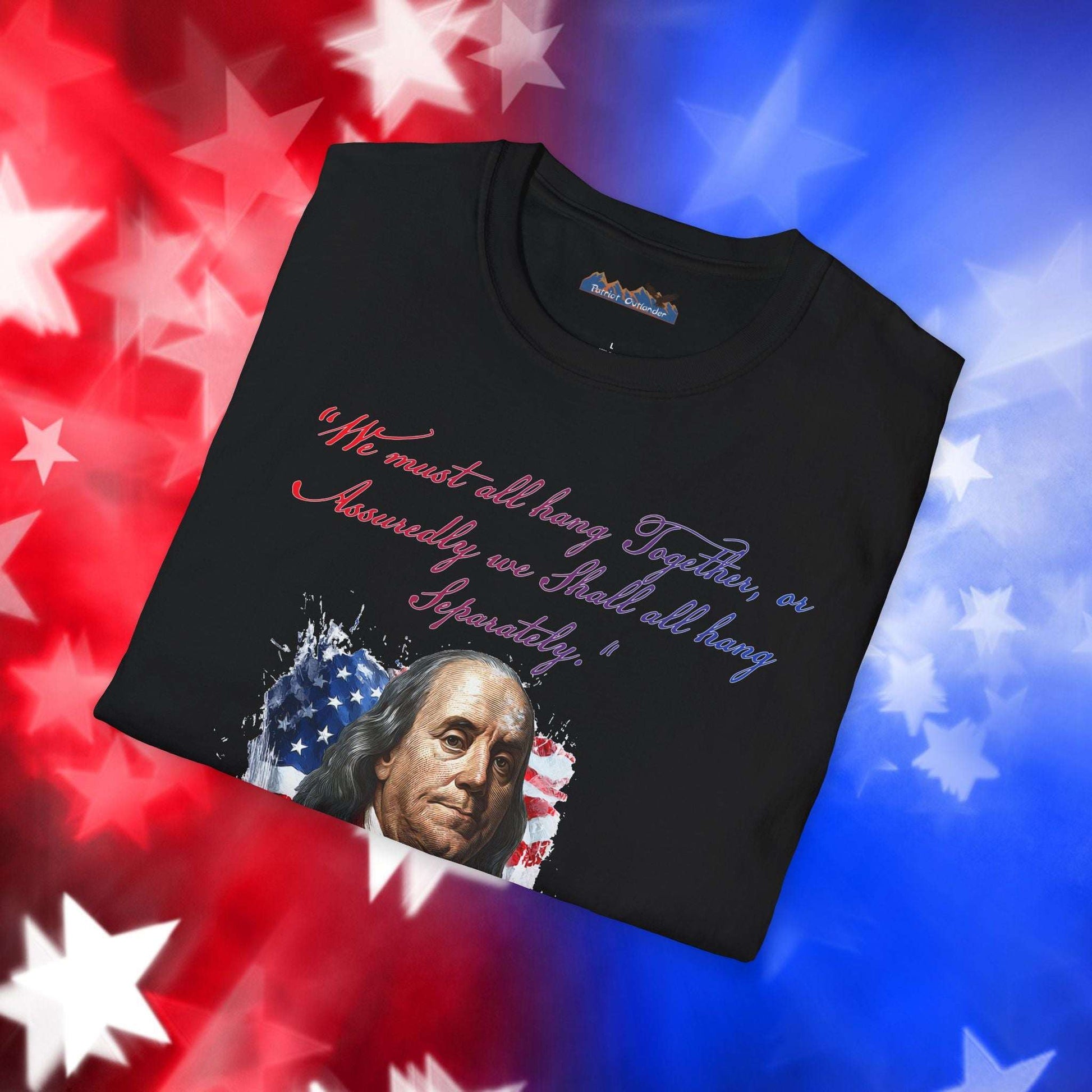 Benjamin Franklin Style 1 - Independence Day - Softstyle Unisex T-Shirt