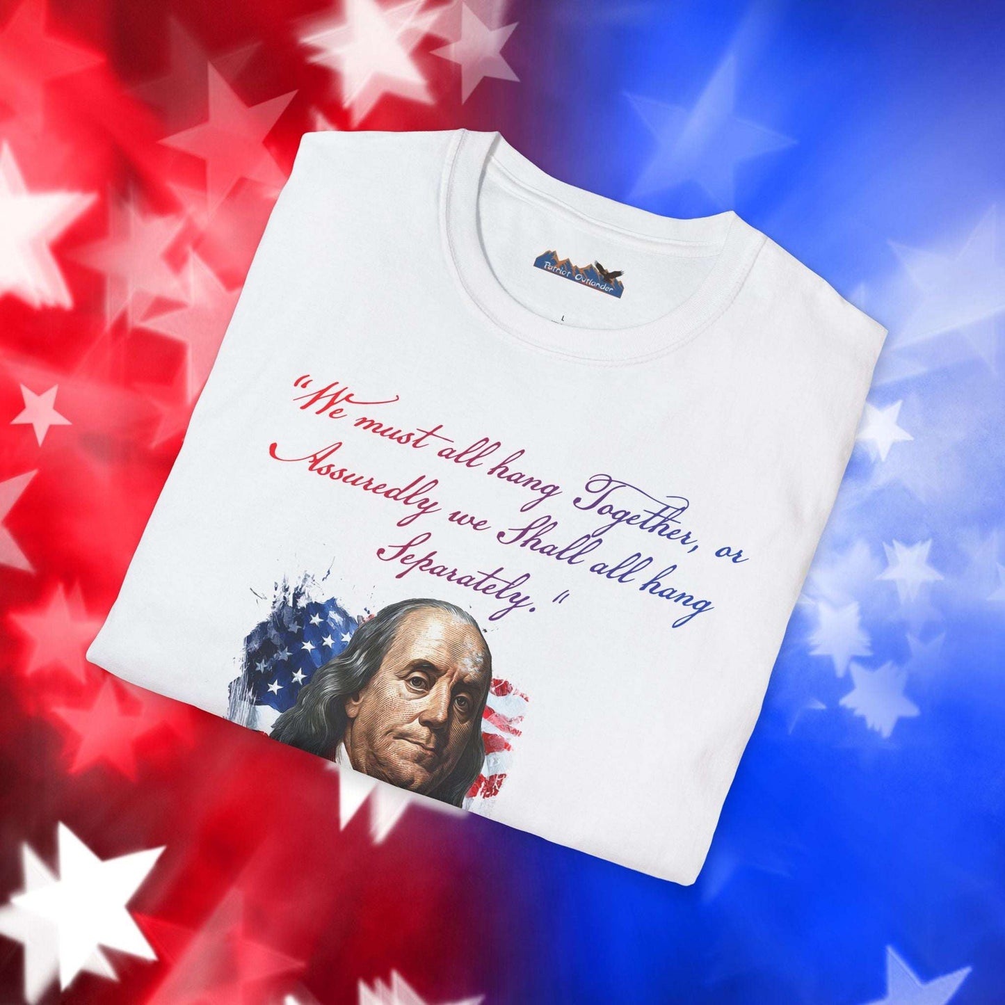 Benjamin Franklin Style 1 - Independence Day - Softstyle Unisex T-Shirt