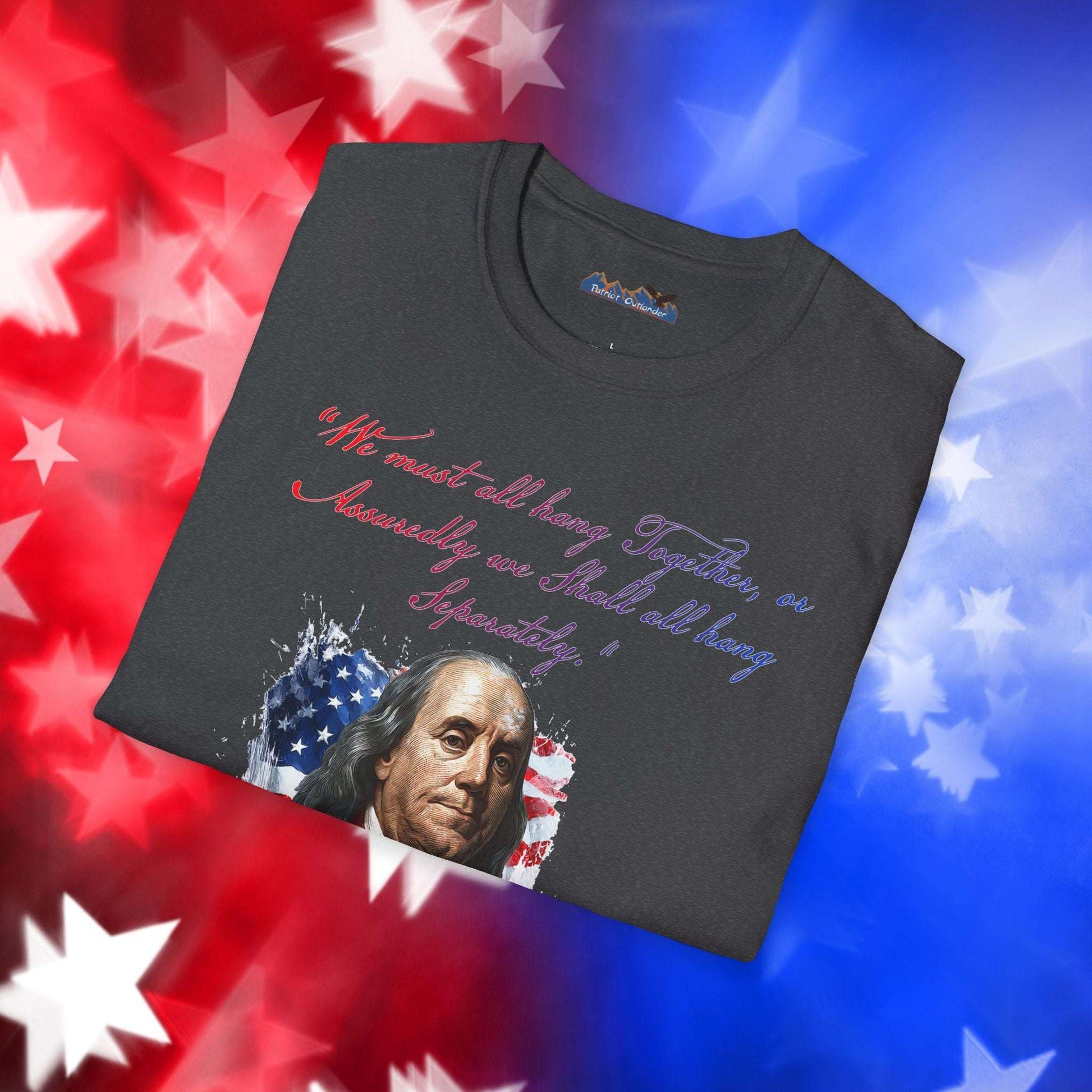 Benjamin Franklin Style 1 - Independence Day - Softstyle Unisex T-Shirt