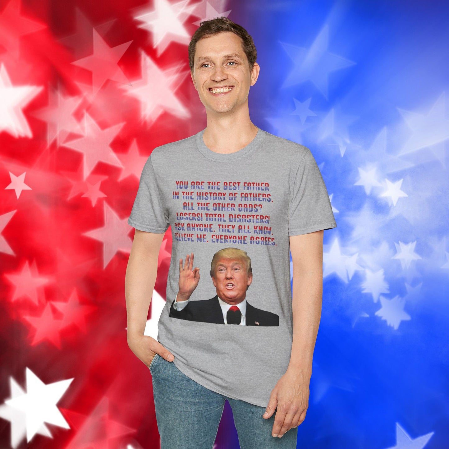 Trump Best Father - Funny Father's Day Softstyle T-Shirt