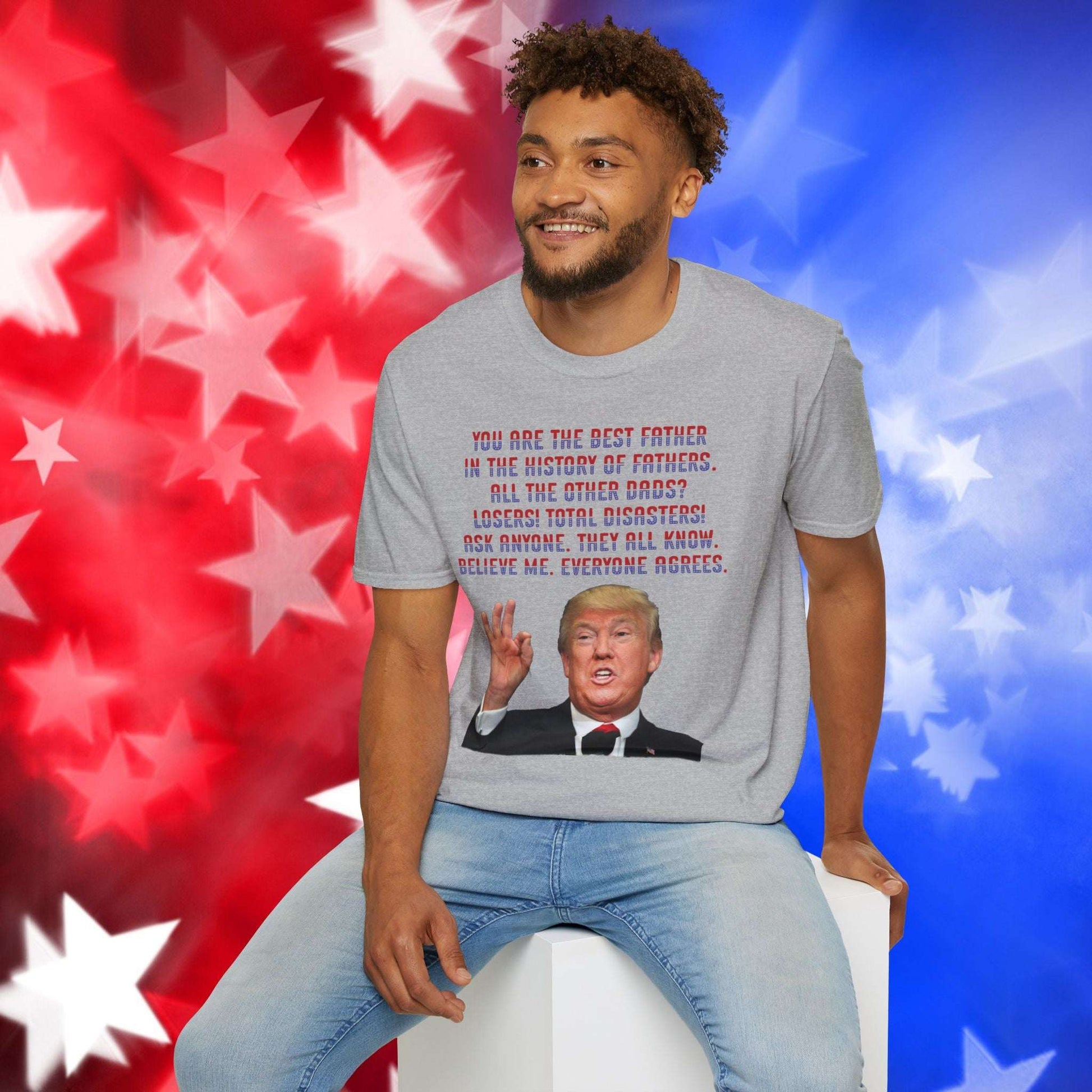 Trump Best Father - Funny Father's Day Softstyle T-Shirt